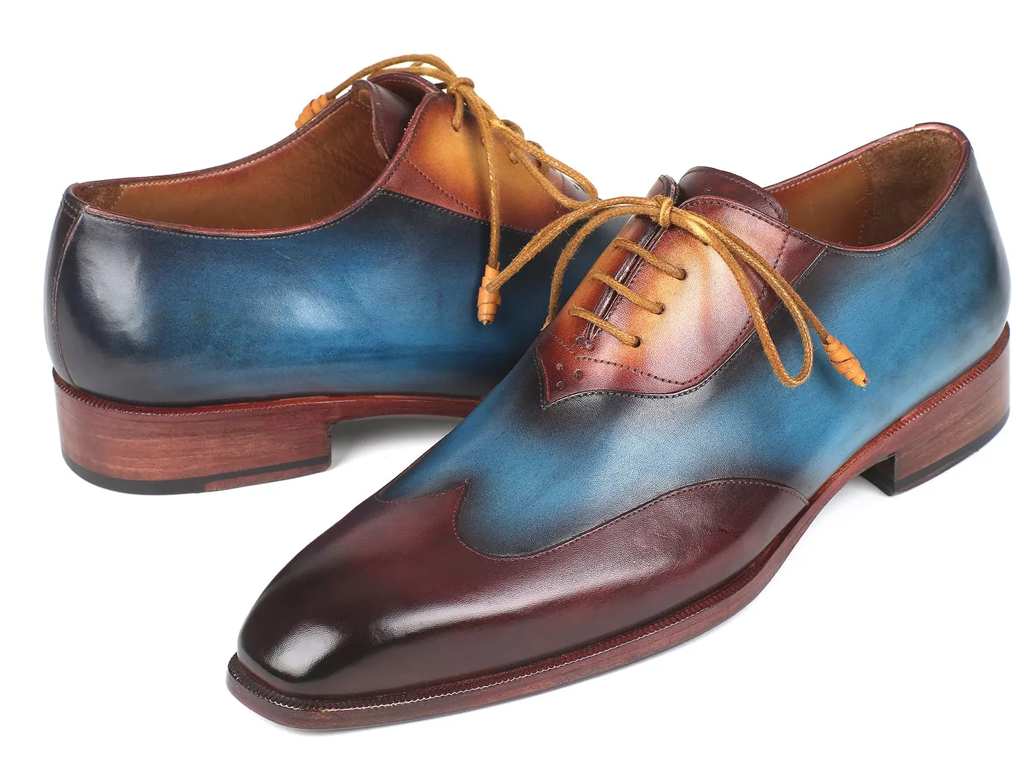 Paul Parkman Chaussures Paul Parkman Richelieu en cuir Oxford bordeaux, bleu et camel