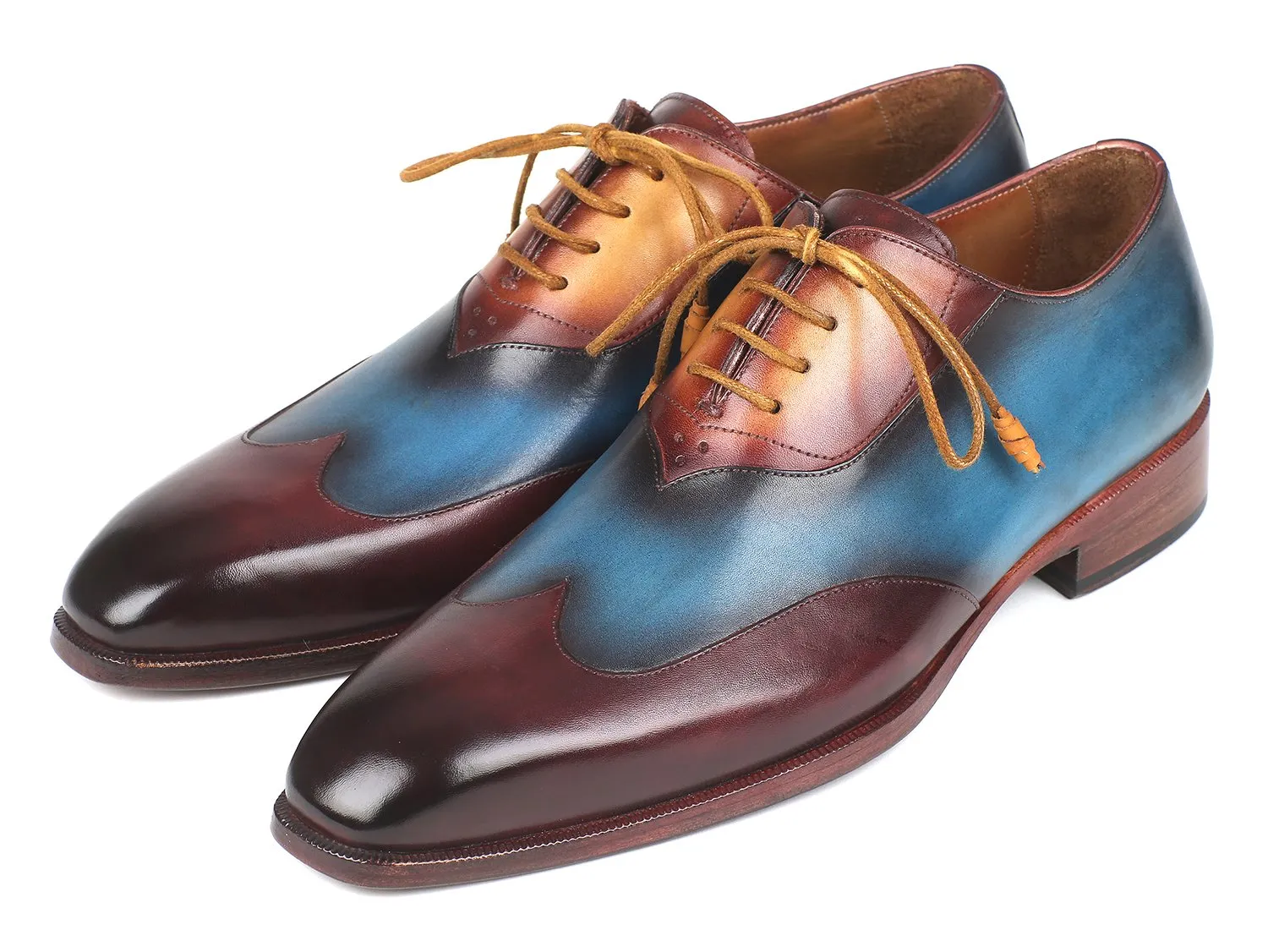 Paul Parkman Chaussures Paul Parkman Richelieu en cuir Oxford bordeaux, bleu et camel