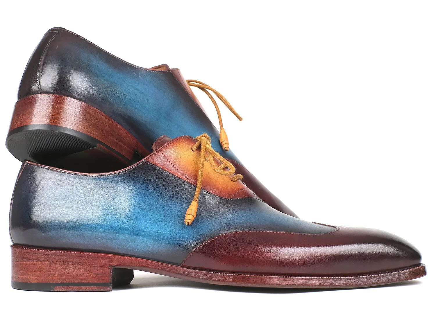 Paul Parkman Chaussures Paul Parkman Richelieu en cuir Oxford bordeaux, bleu et camel