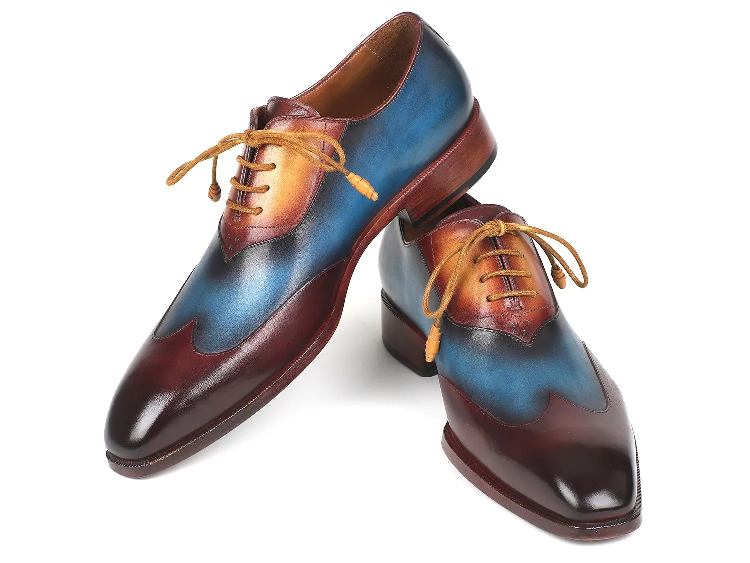 Paul Parkman Chaussures Paul Parkman Richelieu en cuir Oxford bordeaux, bleu et camel