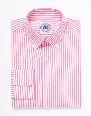 CHEMISE HABILLÉE EN BROADCLOTH À RAYURES BOUCHER ROSE ET BLANC