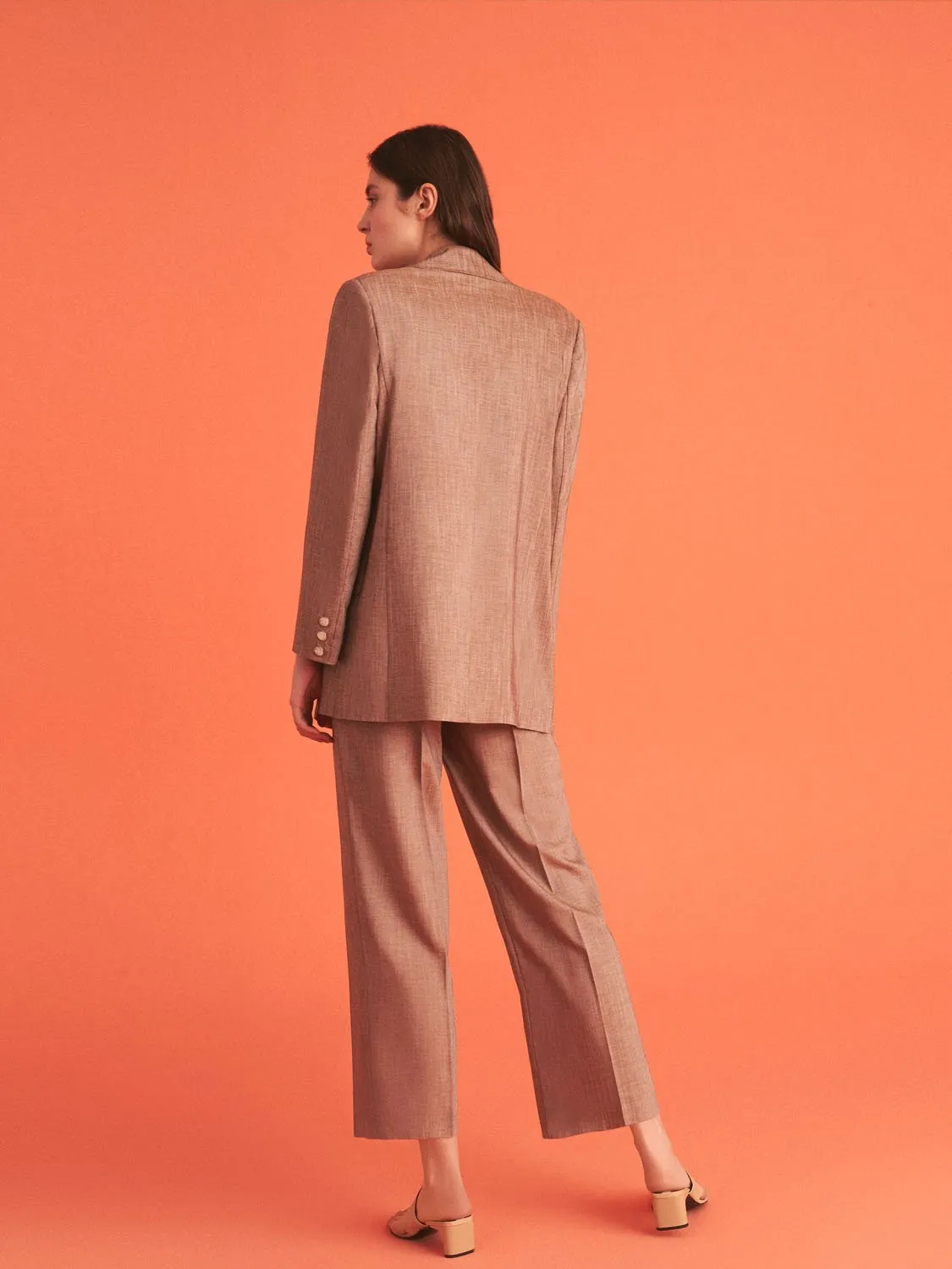 Pantalon à plis taille haute
