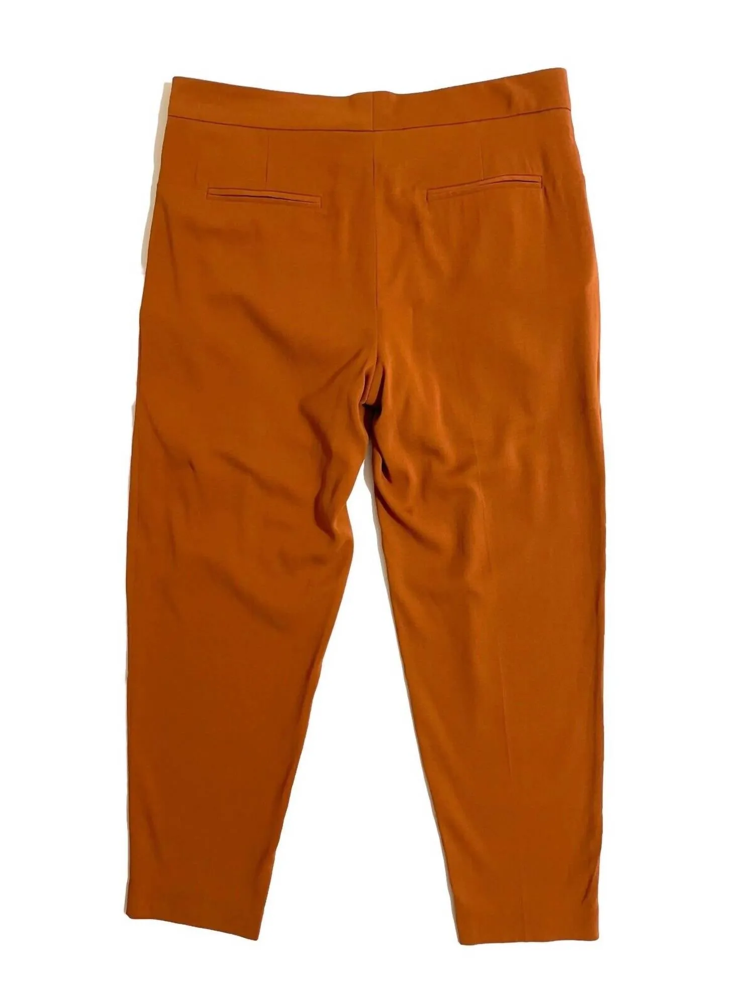 Pantalon en soie plissée orange