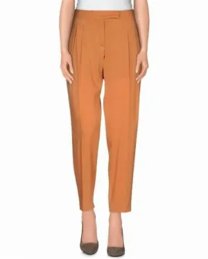 Pantalon en soie plissée orange