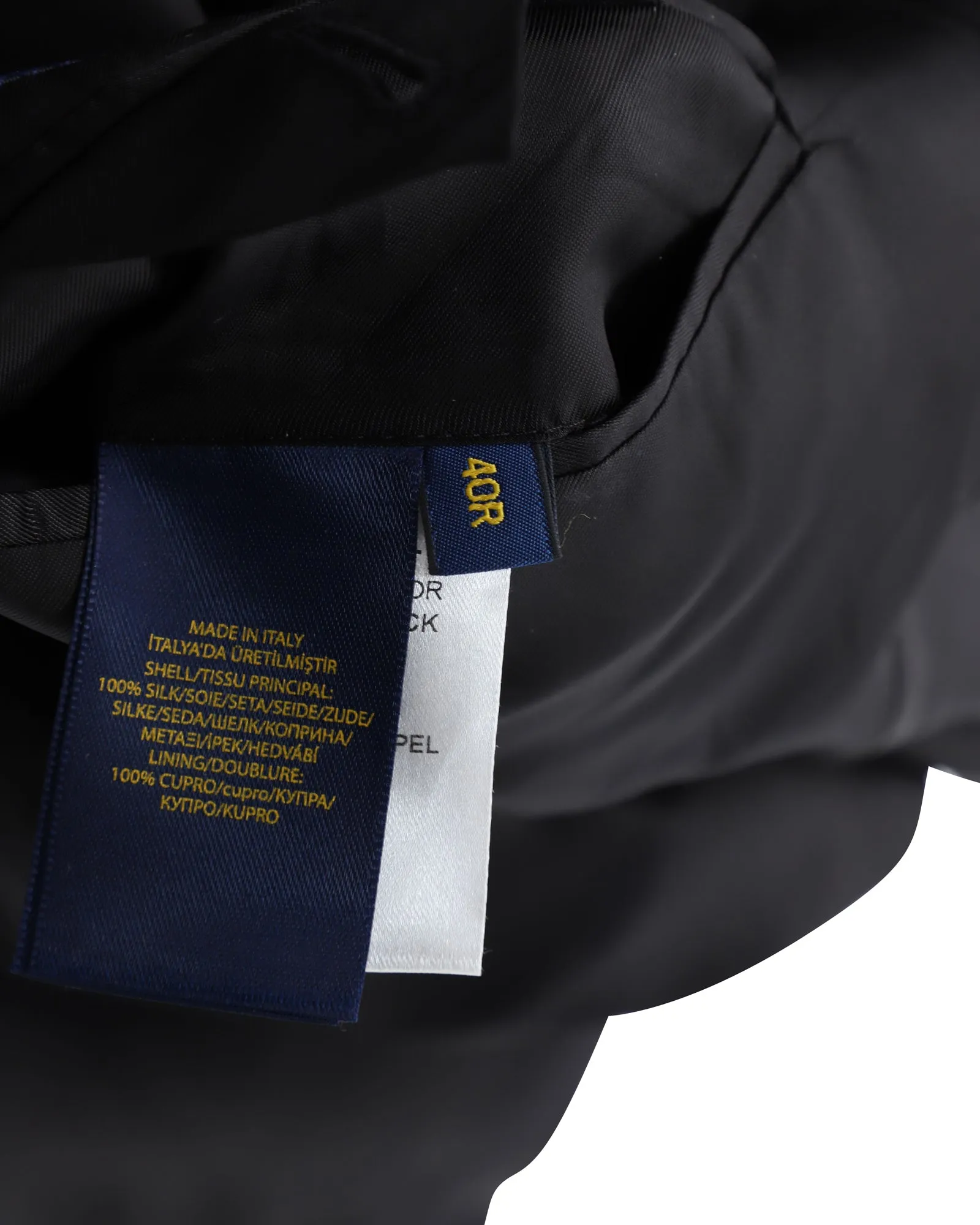 Veste de dîner à carreaux Polo Ralph Lauren en soie noire