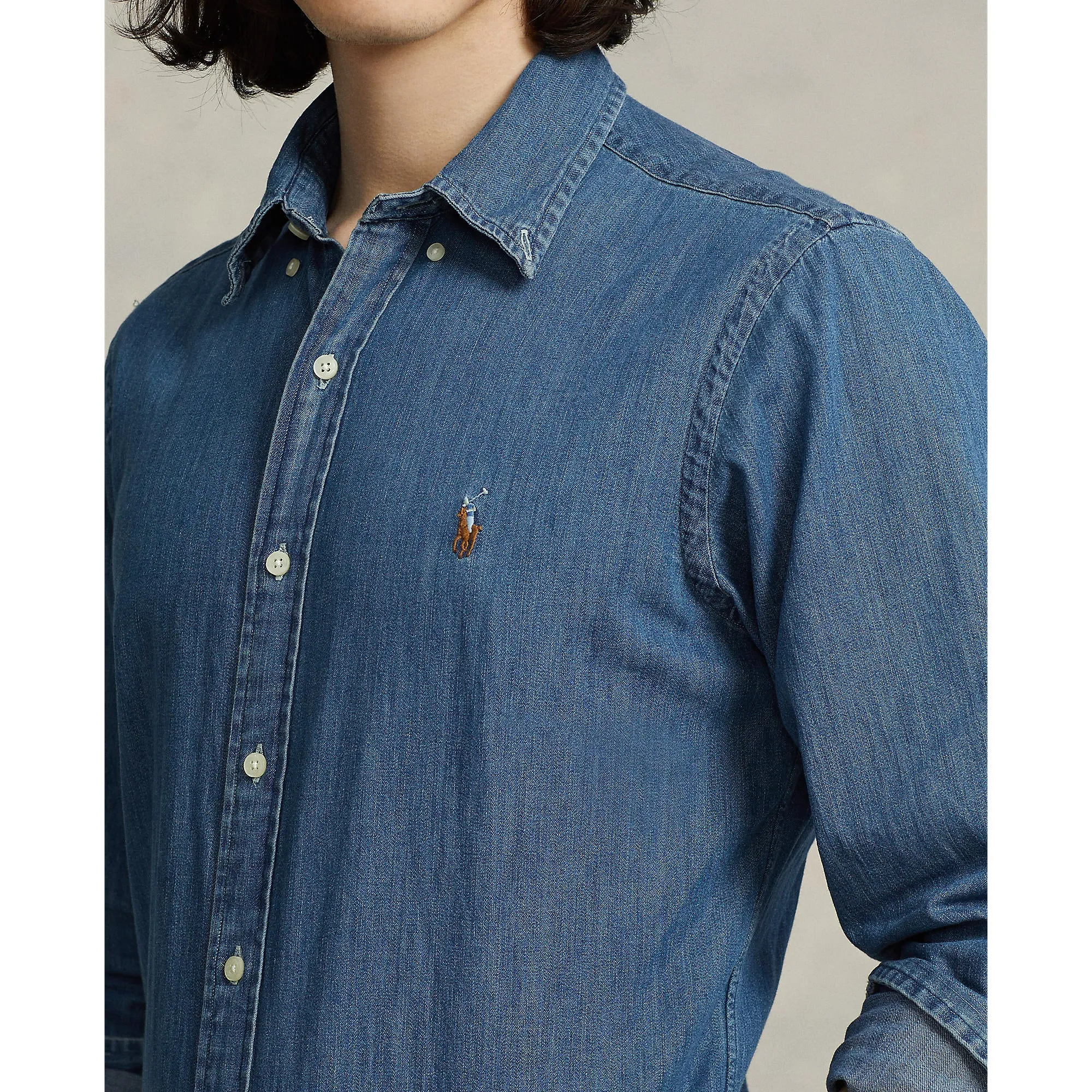 Polo Ralph Lauren - Chemise en Denim Ajustée - Vêtements Polo Ralph Lauren en Denim Bleu