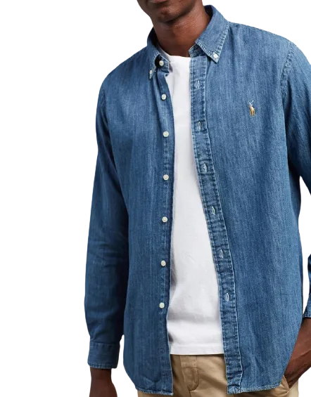 Polo Ralph Lauren - Chemise en Denim Ajustée - Vêtements Polo Ralph Lauren en Denim Bleu
