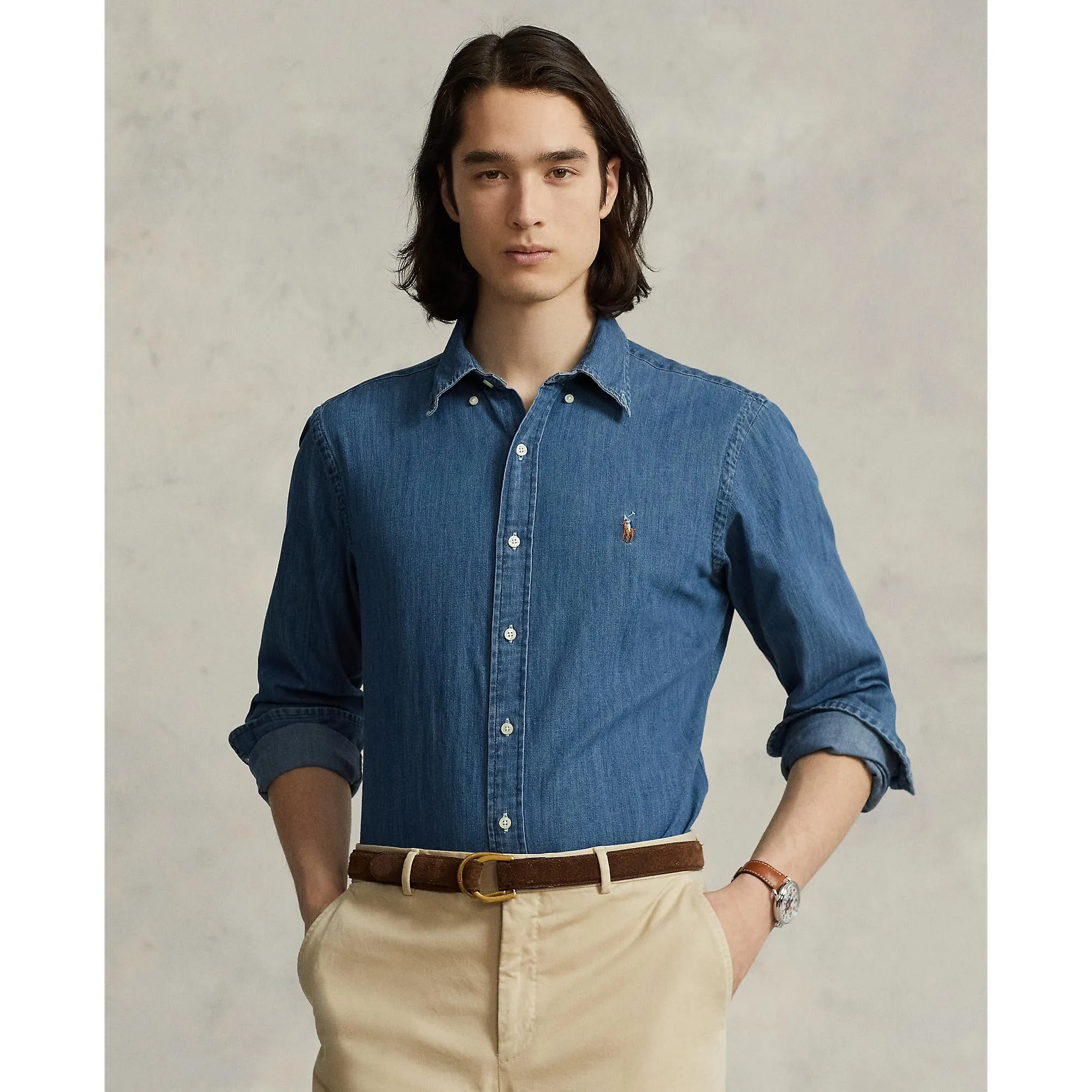 Polo Ralph Lauren - Chemise en Denim Ajustée - Vêtements Polo Ralph Lauren en Denim Bleu