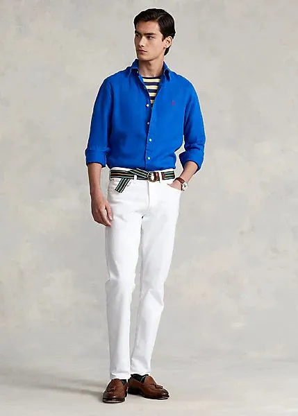 Polo Ralph Lauren - Chemise en lin ajustée - Bleu Royal Heritage Vêtements Polo Ralph Lauren