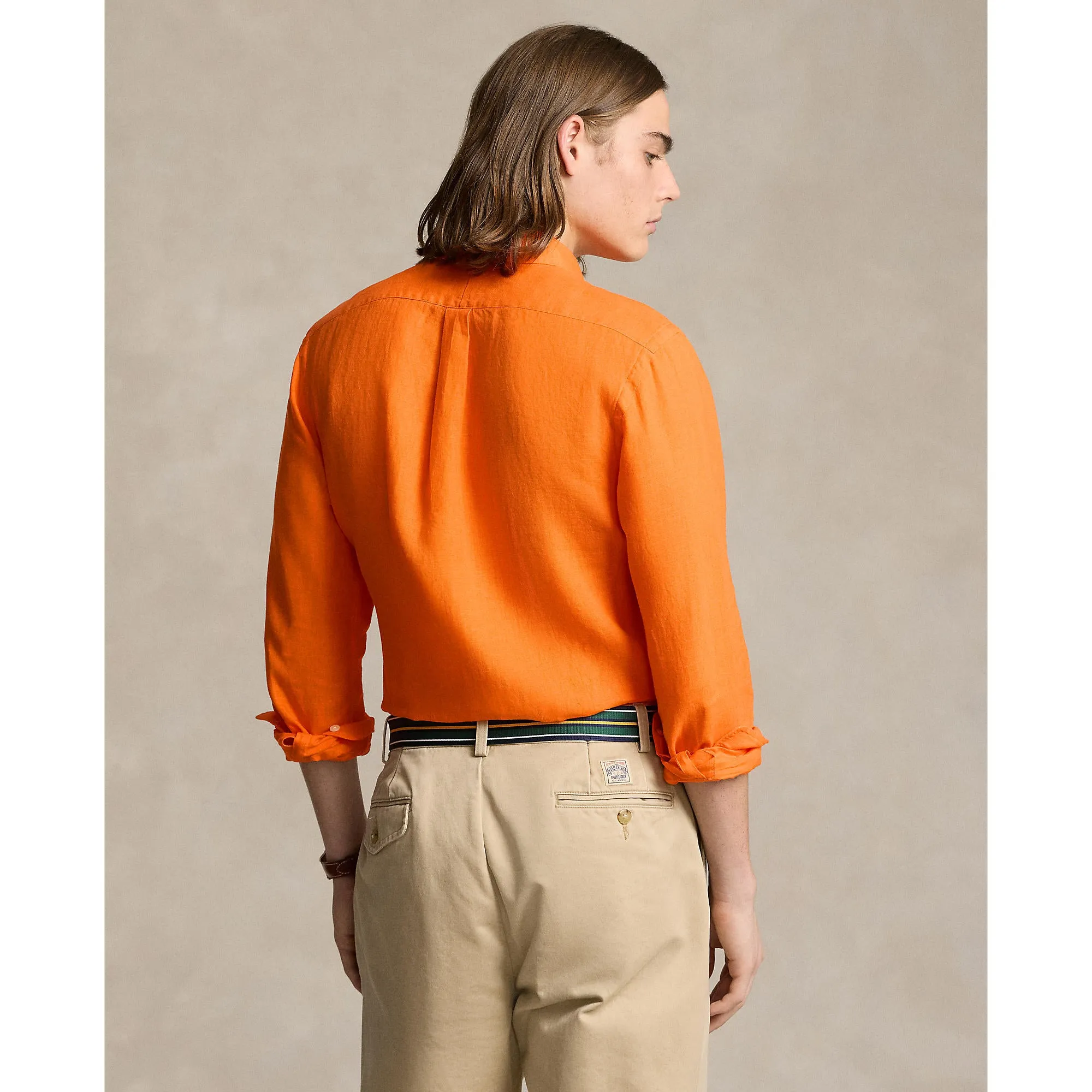 Polo Ralph Lauren - Chemise en lin - Orange Signal Vif Vêtements Polo Ralph Lauren