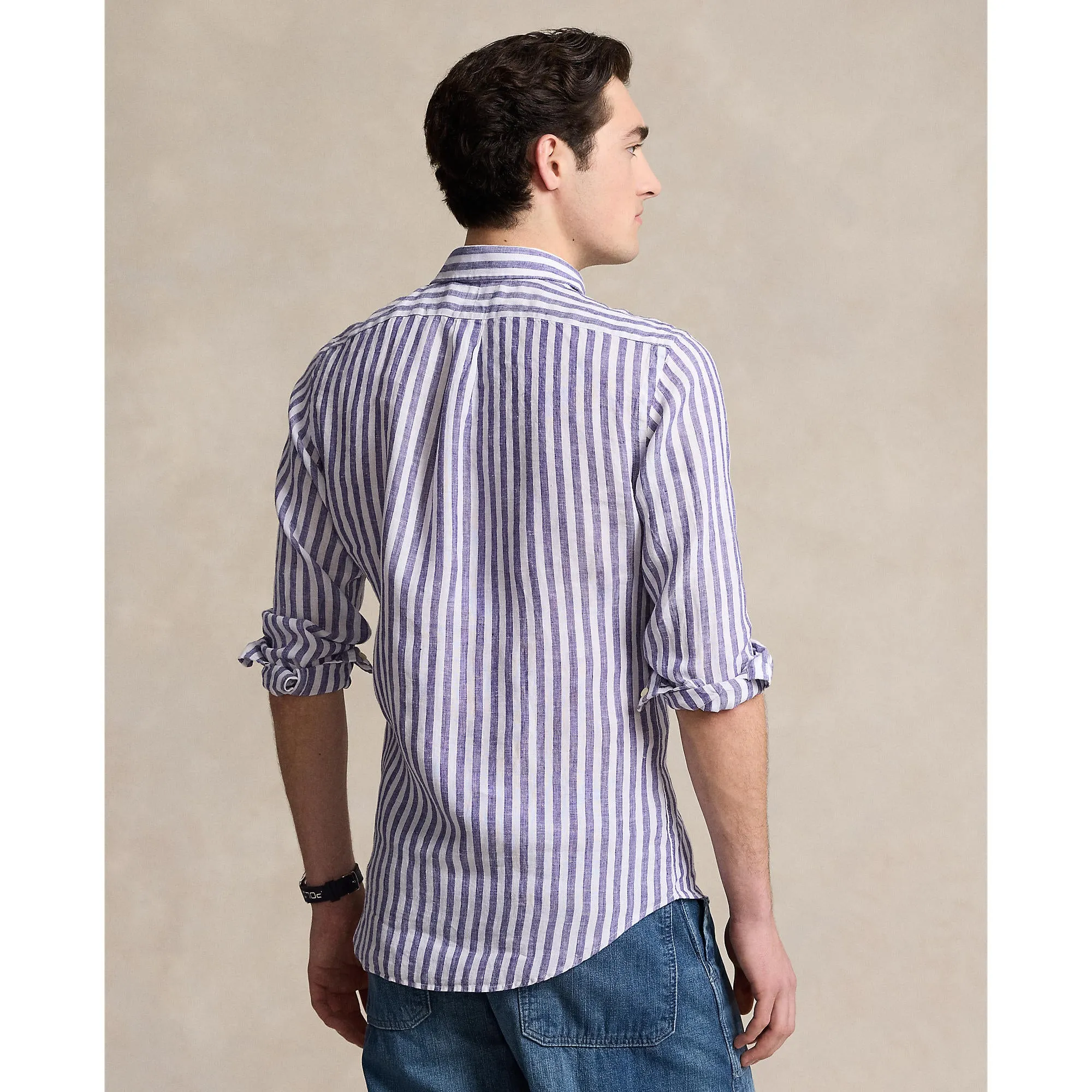 Polo Ralph Lauren - Chemise en lin - Rayé - Bleu et blanc - Vêtements Polo Ralph Lauren