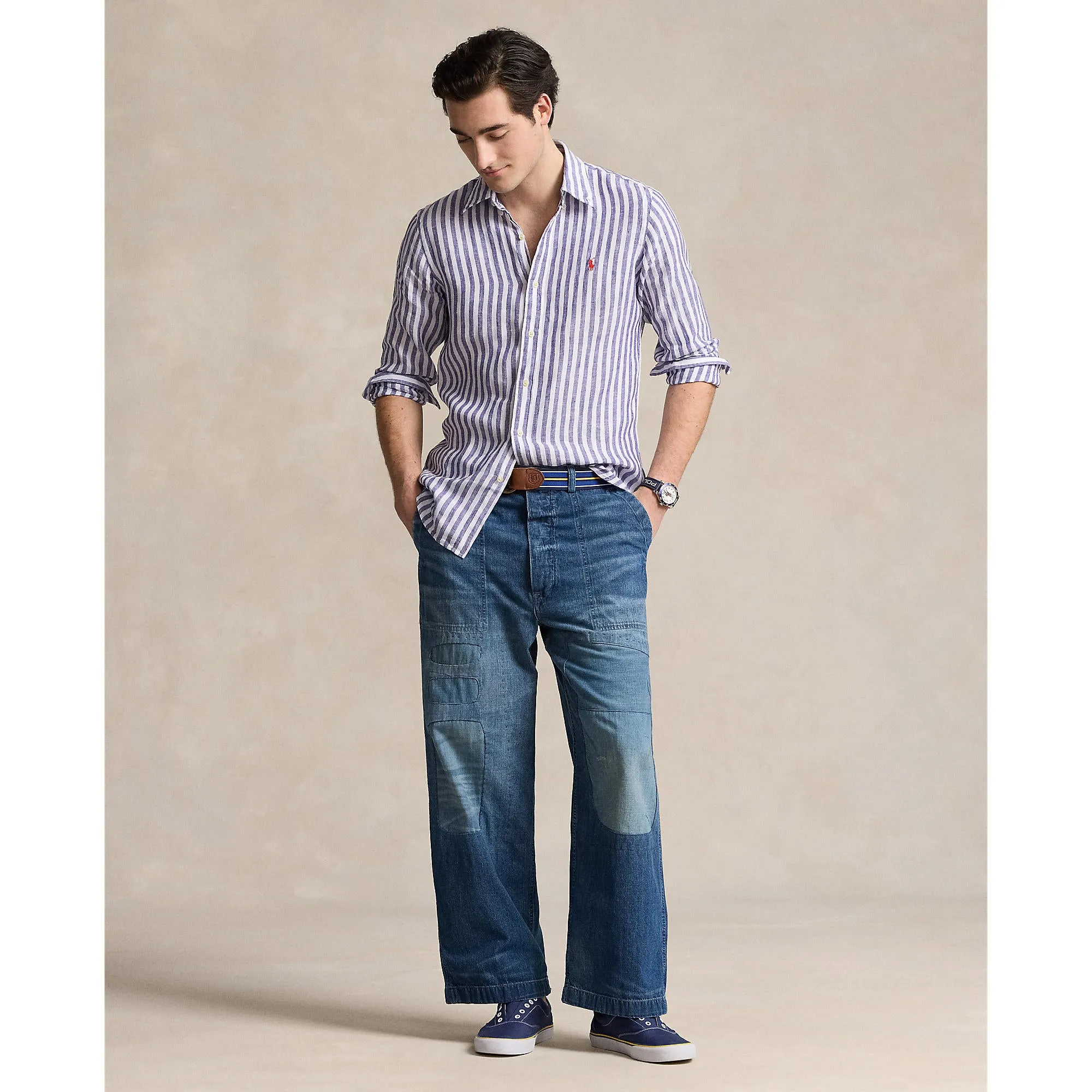 Polo Ralph Lauren - Chemise en lin - Rayé - Bleu et blanc - Vêtements Polo Ralph Lauren