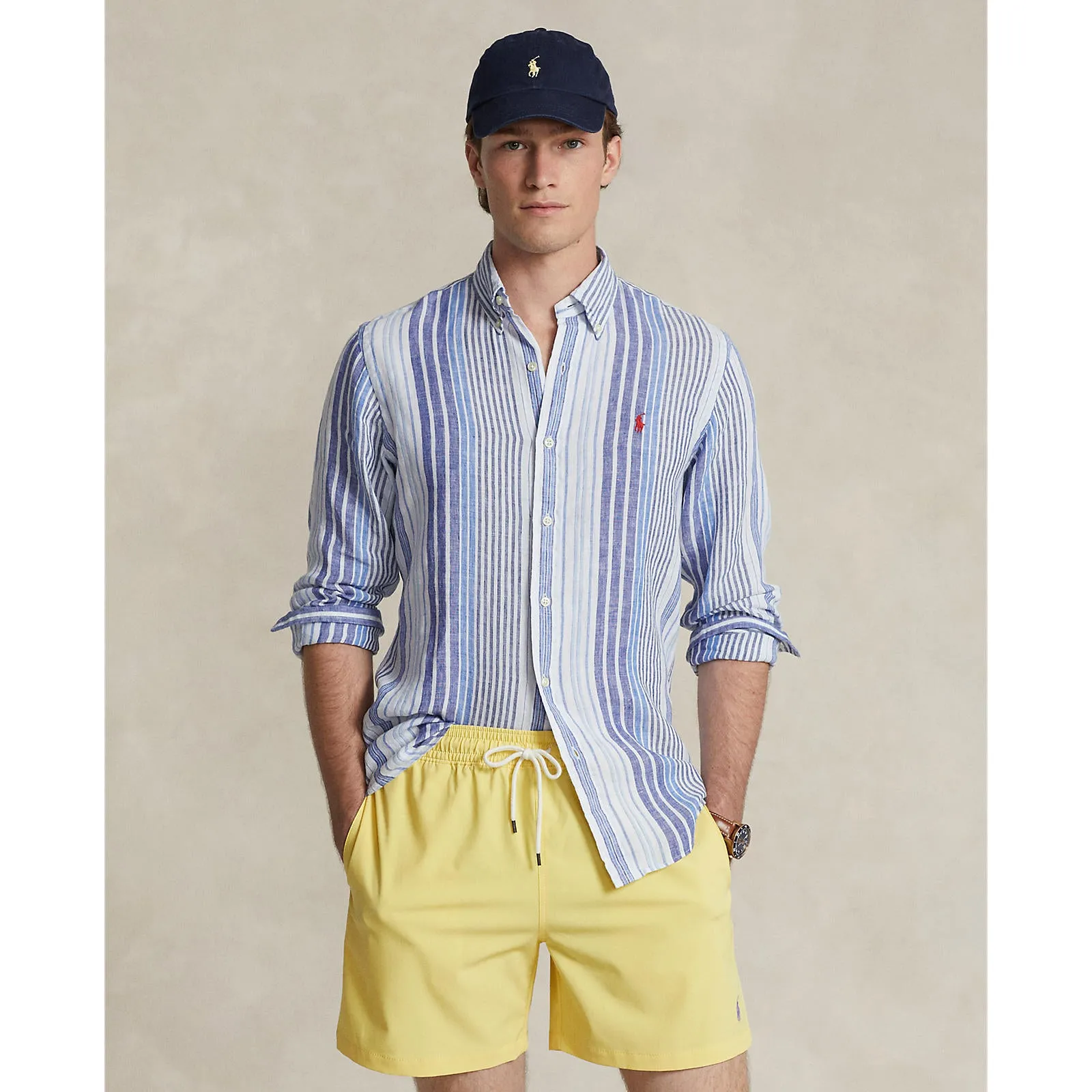 Polo Ralph Lauren - Chemise en lin - Rayée - Bleu multicolore Vêtements Polo Ralph Lauren