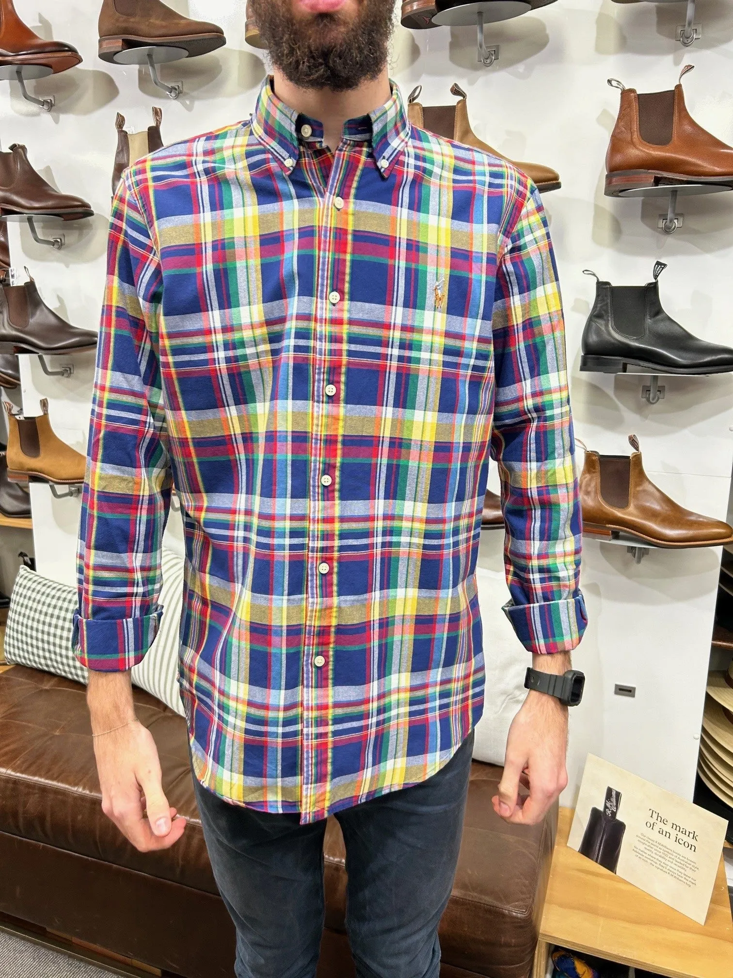 Polo Ralph Lauren - Chemise Oxford - Vichy - Marine, Jaune, Multicolore Vêtements Polo Ralph Lauren