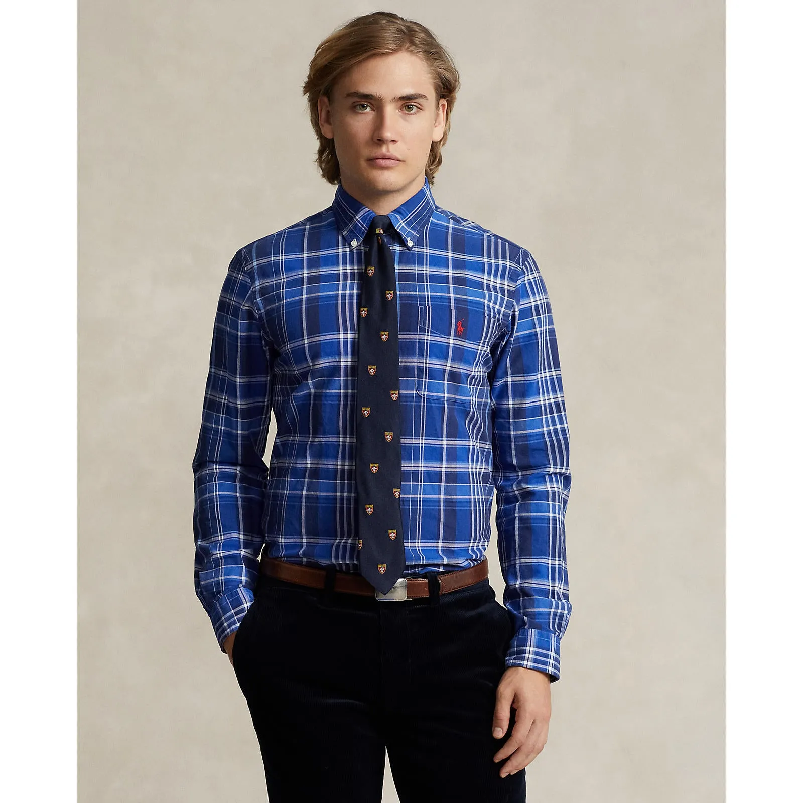 Polo Ralph Lauren - Chemise Oxford - À carreaux - Bleu et blanc Vêtements Polo Ralph Lauren