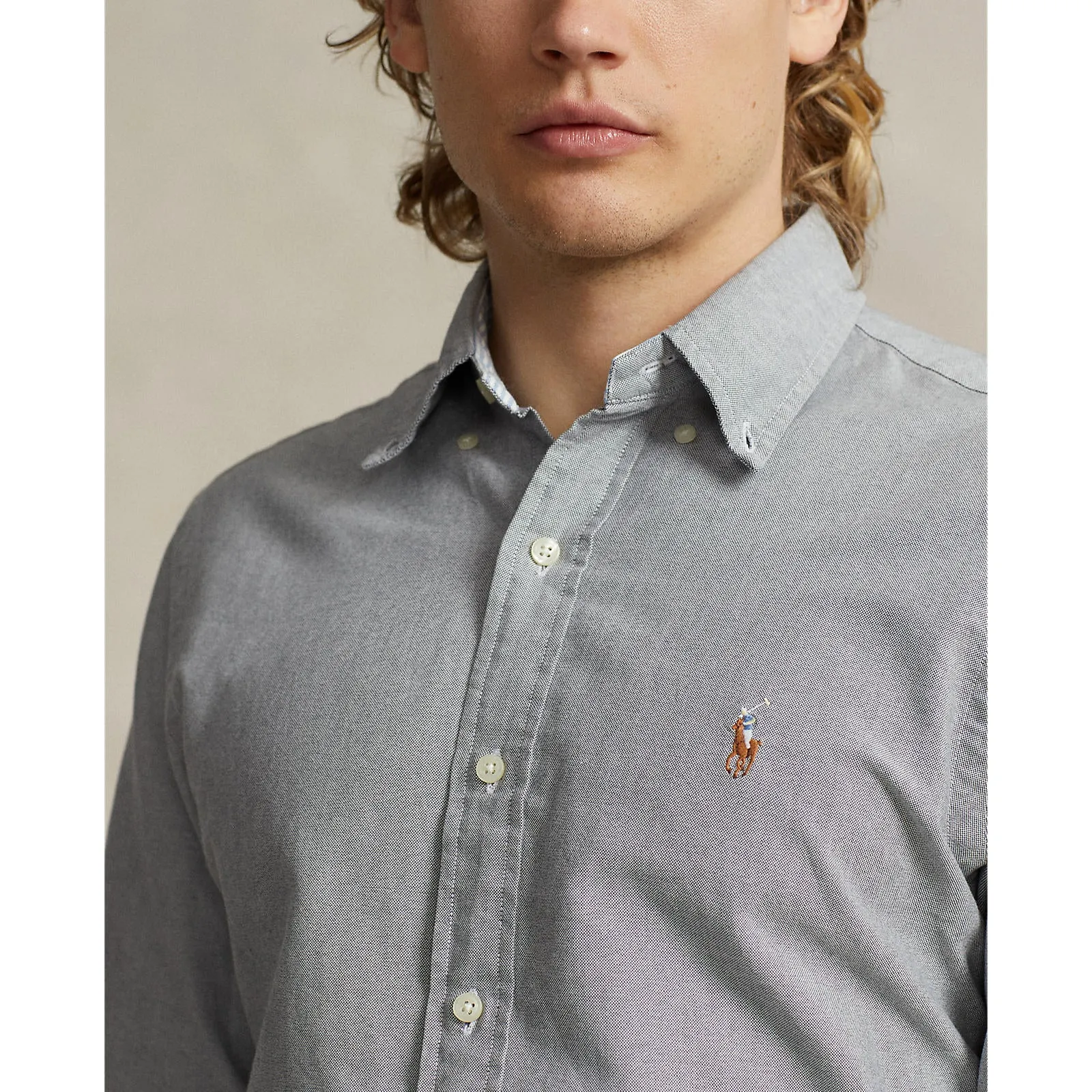 Polo Ralph Lauren - Chemise Oxford - Ardoise Vêtements Polo Ralph Lauren