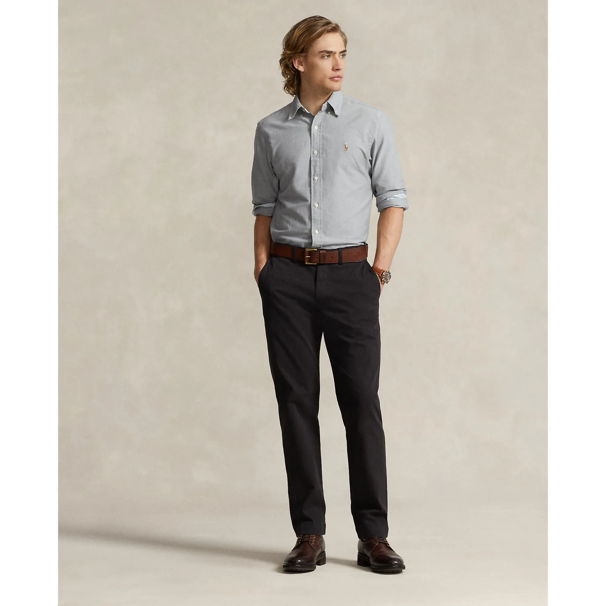 Polo Ralph Lauren - Chemise Oxford - Ardoise Vêtements Polo Ralph Lauren