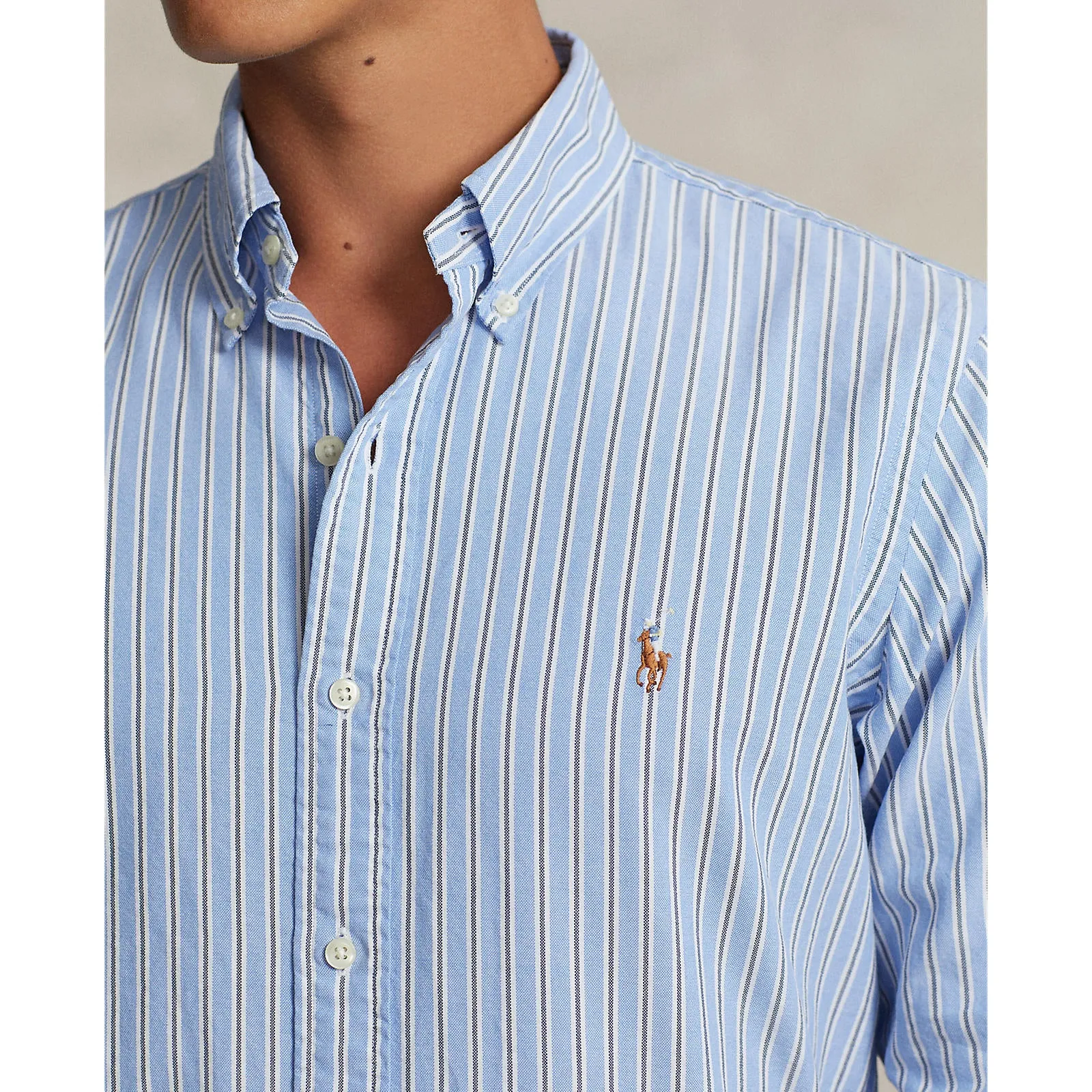 Polo Ralph Lauren - Chemise Oxford - Rayée - Bleu & Blanc Vêtements Polo Ralph Lauren