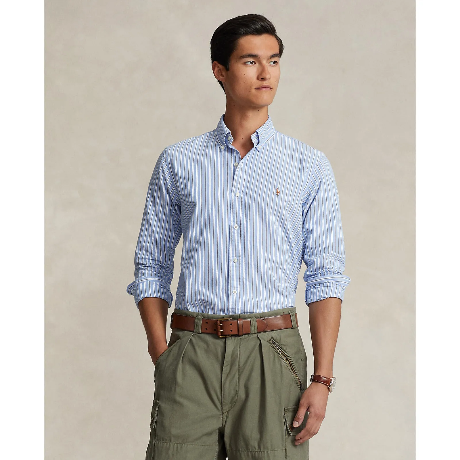 Polo Ralph Lauren - Chemise Oxford - Rayée - Bleu & Blanc Vêtements Polo Ralph Lauren