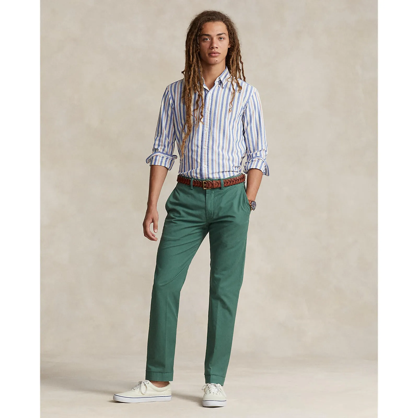 Polo Ralph Lauren - Chemise Oxford - Rayée - Bleu, Blanc, Multicolore - Vêtements Polo Ralph Lauren