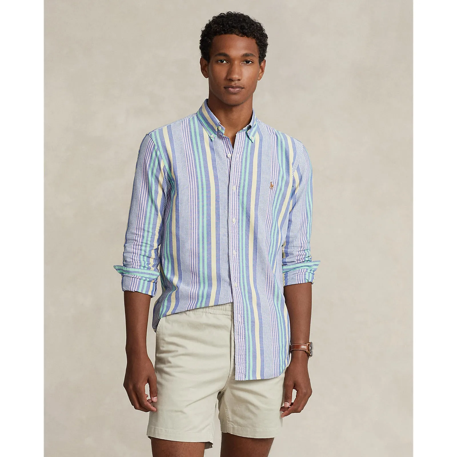 Polo Ralph Lauren - Chemise Oxford - Rayure - Bleu, Blanc, Rose, Multicolore - Vêtements Polo Ralph Lauren