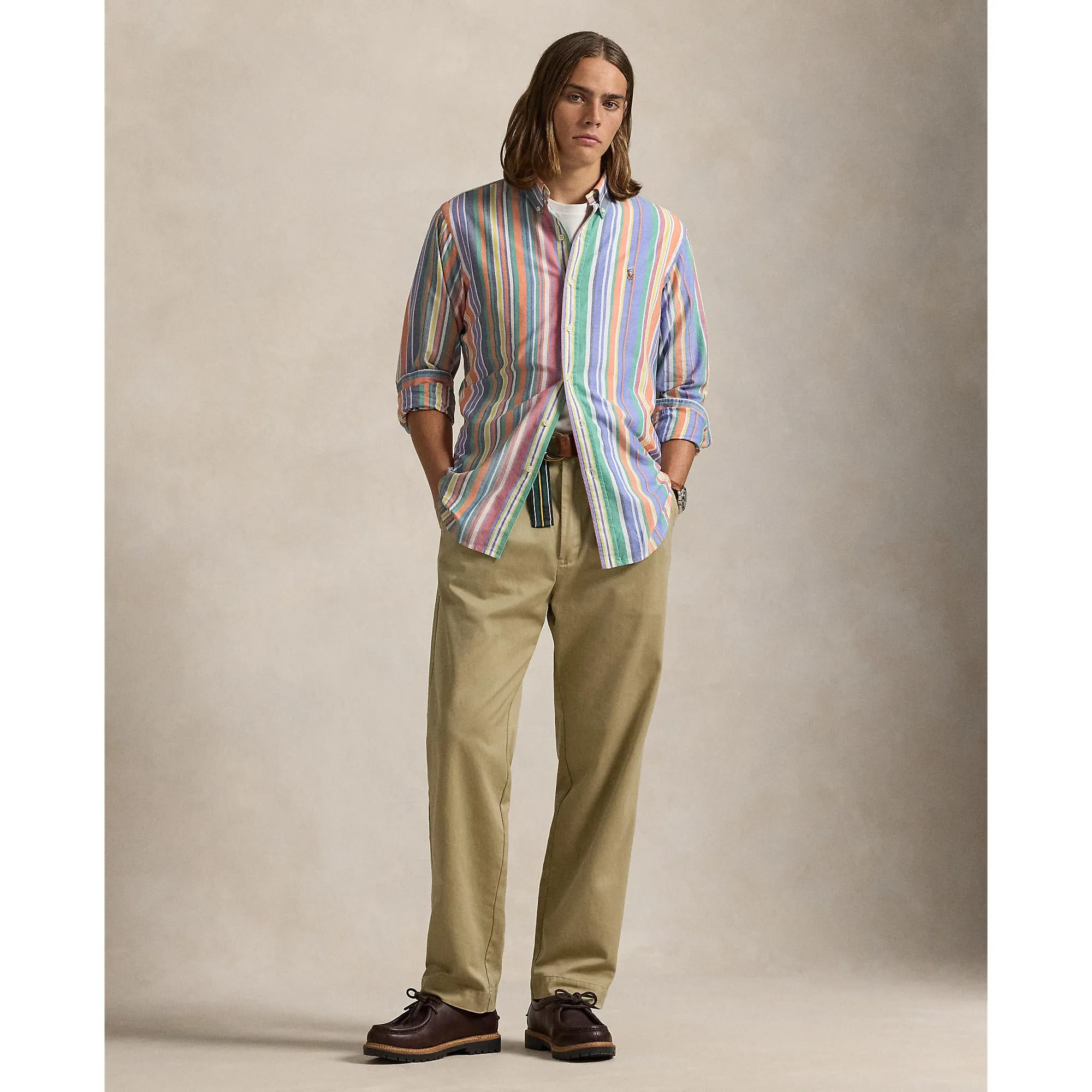 Polo Ralph Lauren - Chemise Oxford - Rayée - Orange, Vert, Multicolore - Vêtements Polo Ralph Lauren