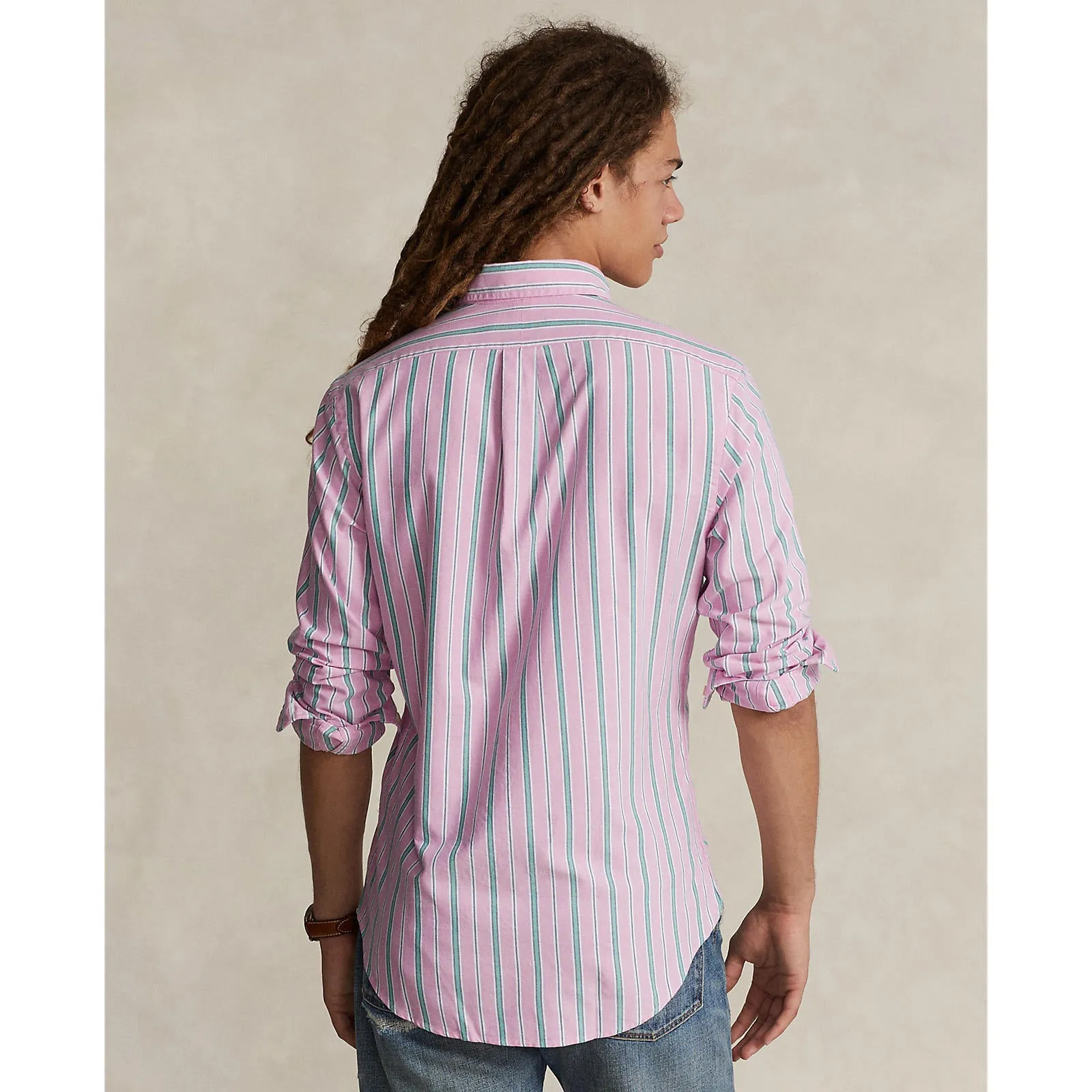 Polo Ralph Lauren - Chemise Oxford - Rayée - Rose, Vert & Blanc Vêtements Polo Ralph Lauren