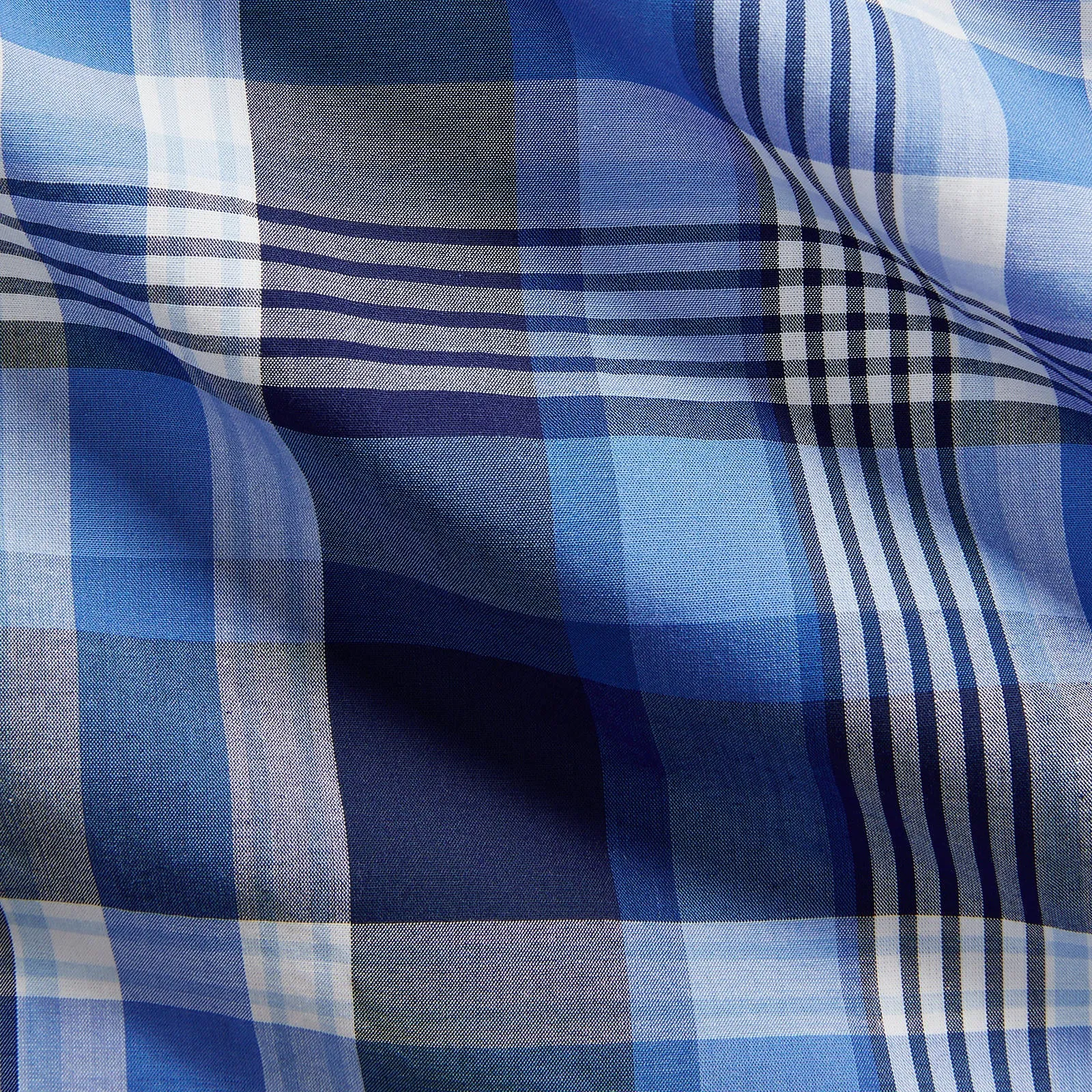 Chemise sur mesure en poplin stretch - Vichy - Bleu Polo Ralph Lauren Vêtements