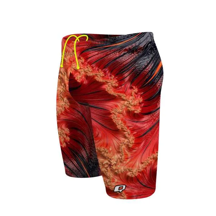 Q Swimwear Maillot de bain à motifs fractals enflammés