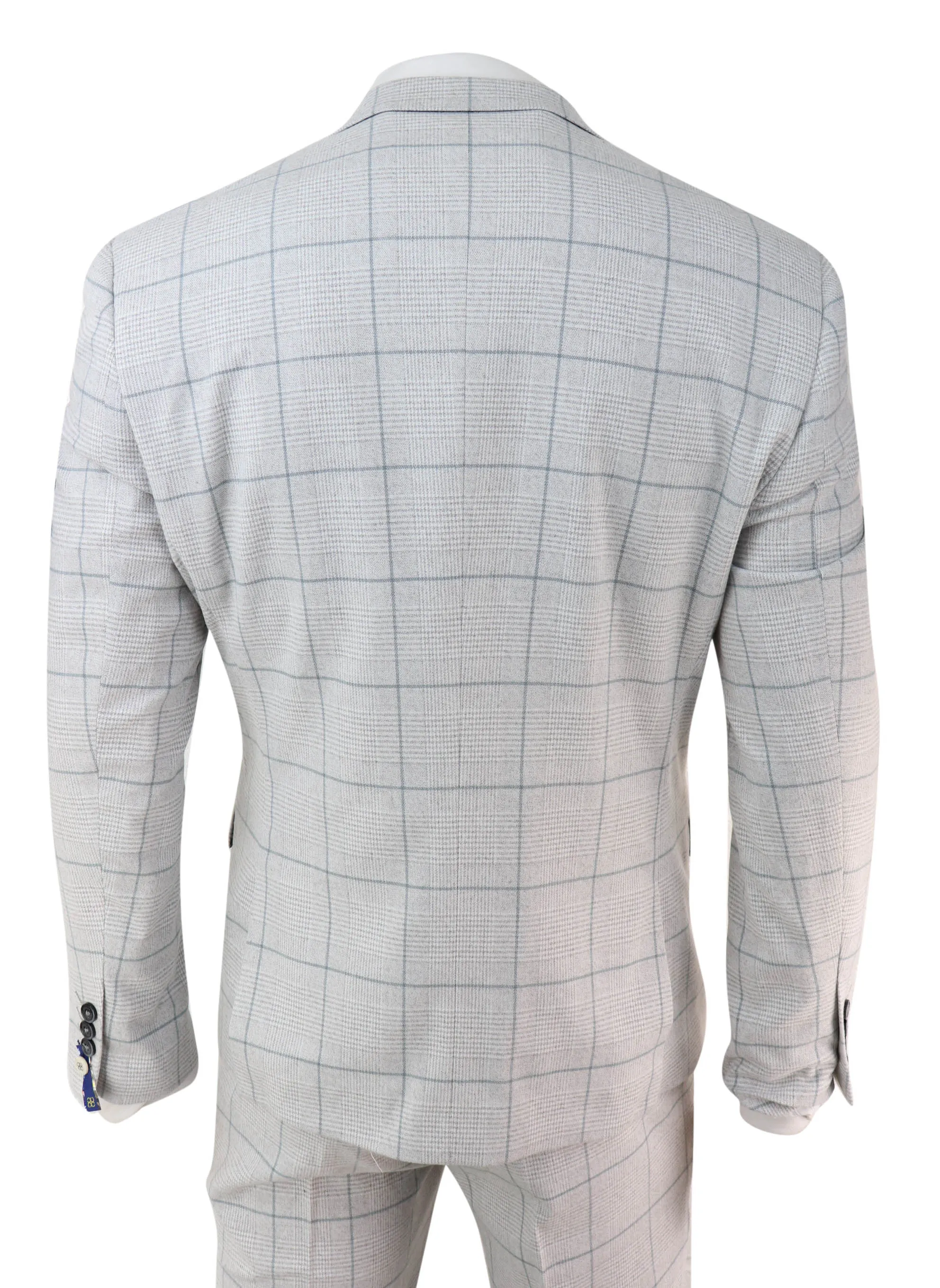 Costume trois pièces gris chiné à double boutonnage Radika