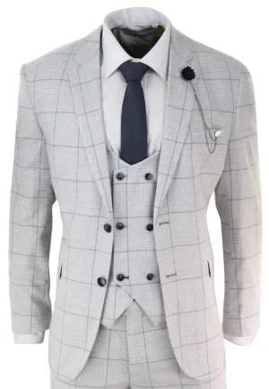 Costume trois pièces gris chiné à double boutonnage Radika