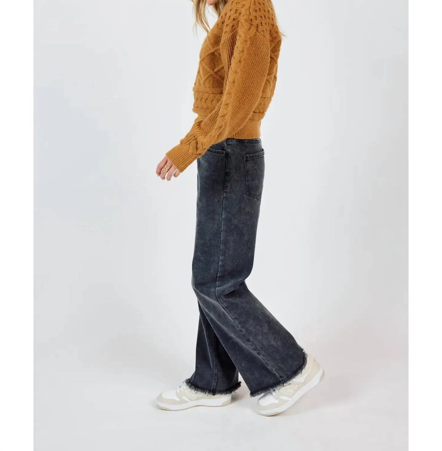 Pull en maille relief marron