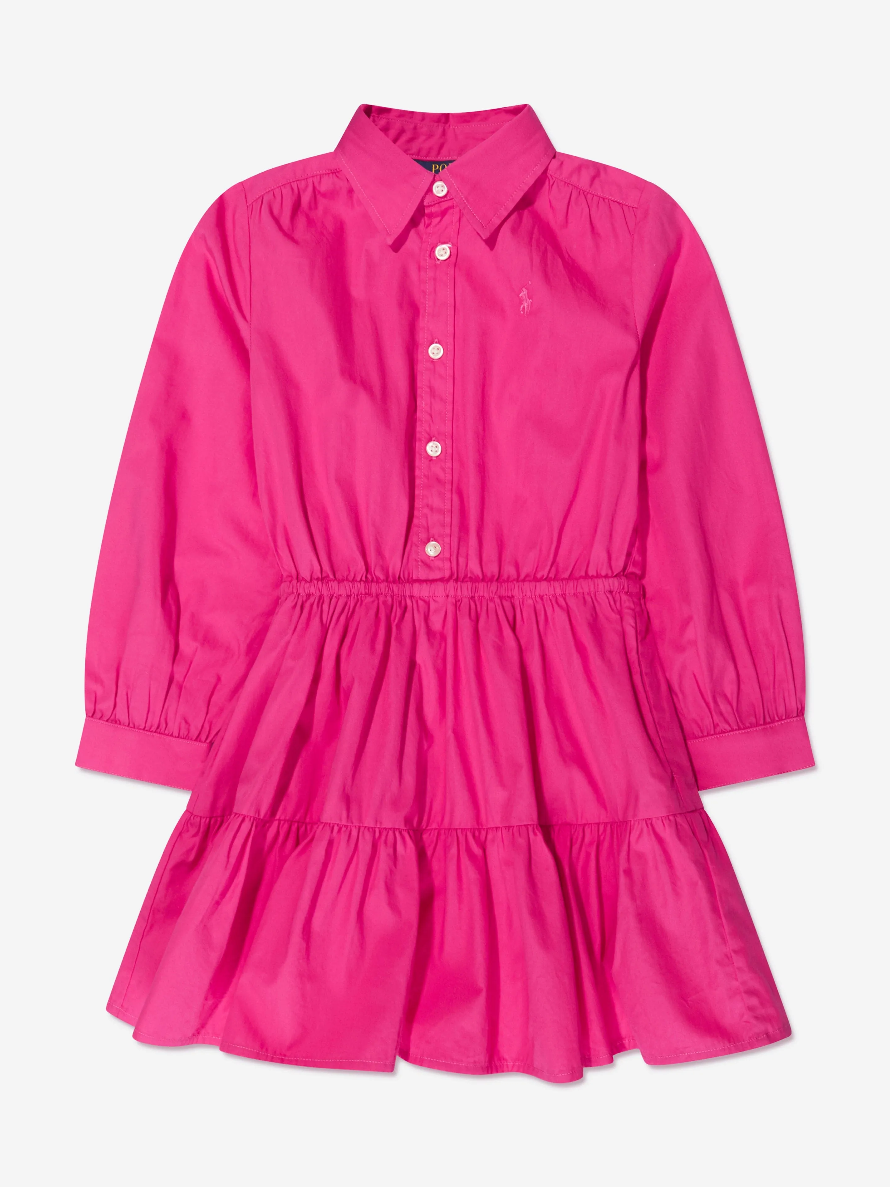 Robe chemise à volants pour fille Ralph Lauren en rose