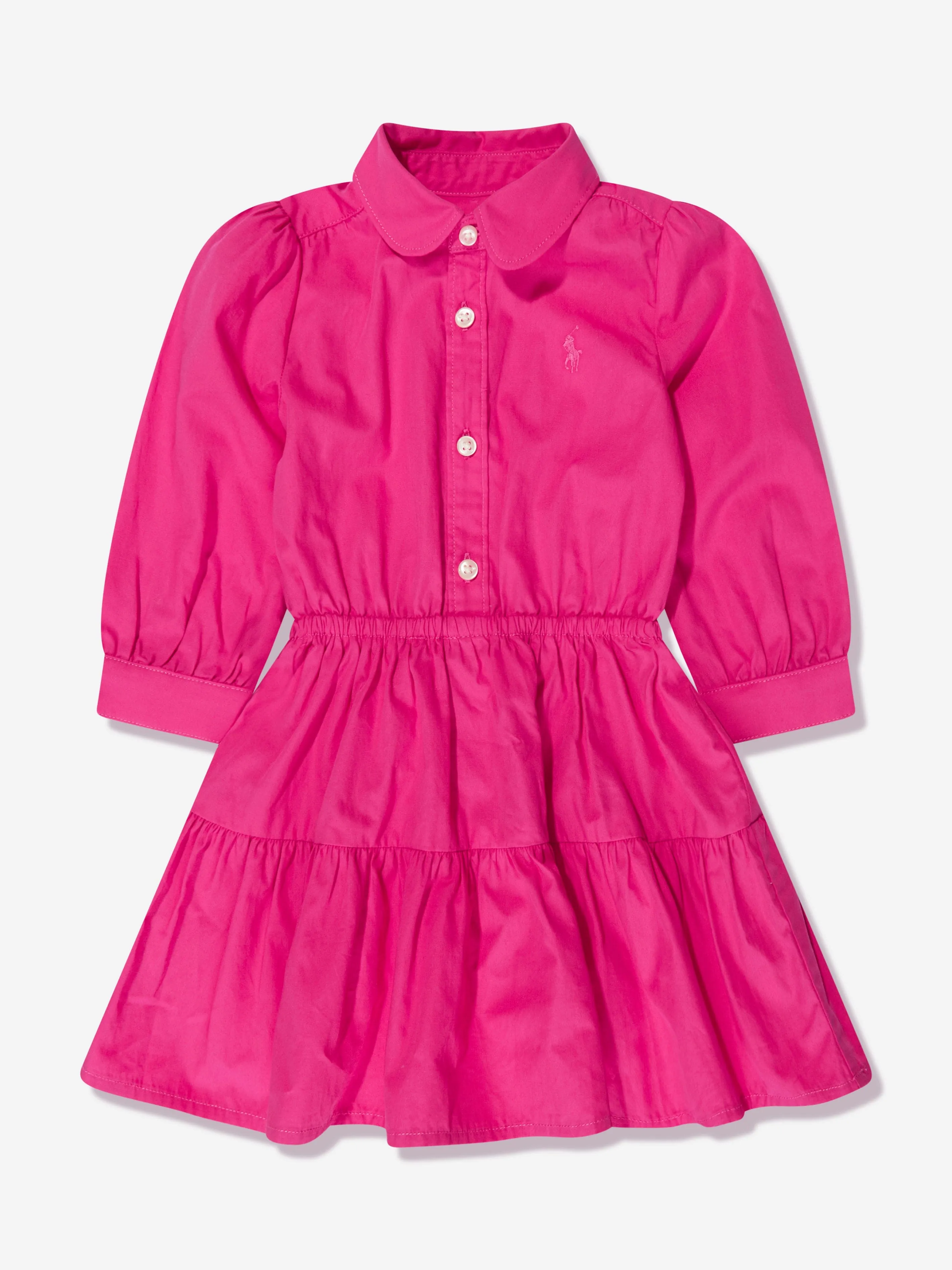 Robe chemise à volants pour fille Ralph Lauren en rose
