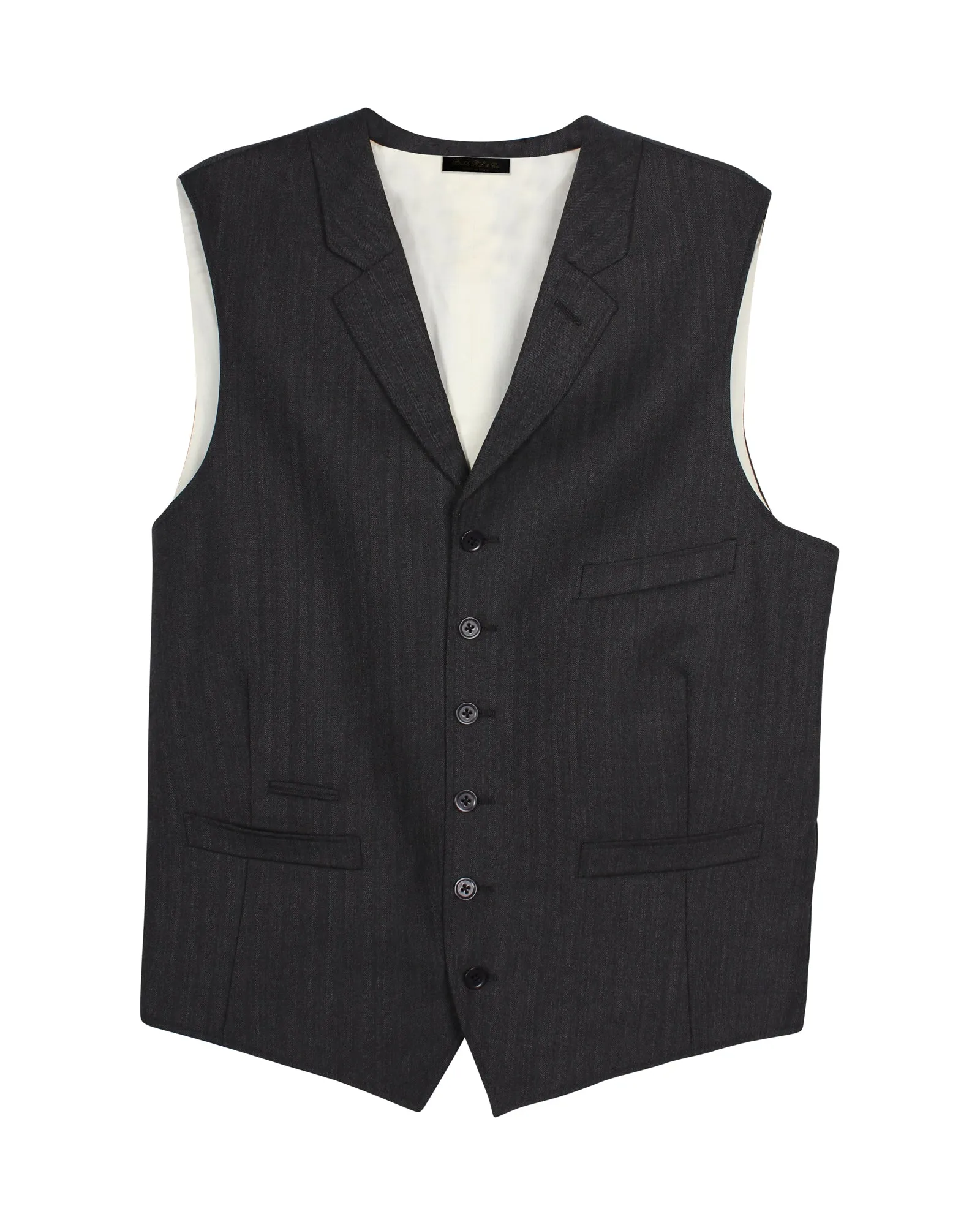 Veste-veston Ralph Lauren en laine grise à motif chevron