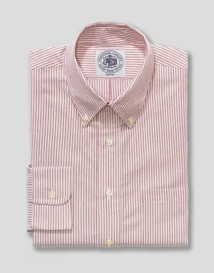 CHEMISE HABILLÉE OXFORD À RAYURES ROUGE ET BLANC
