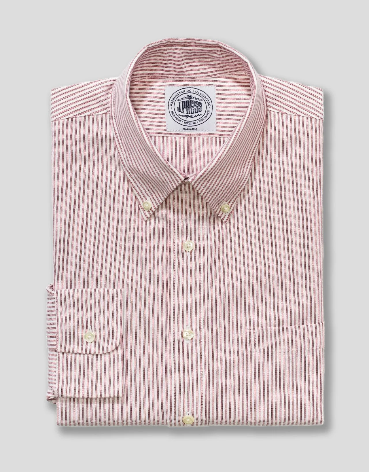 CHEMISE HABILLÉE OXFORD À RAYURES ROUGE ET BLANC