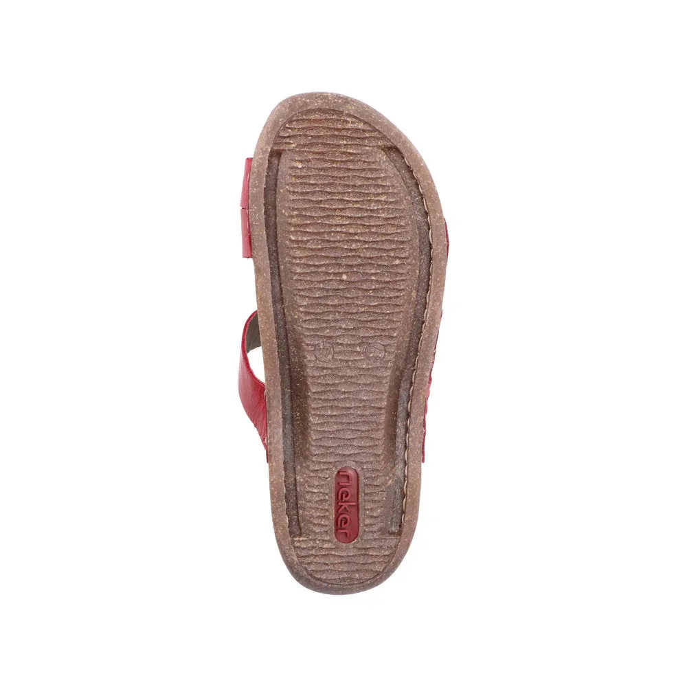 Rieker Shoes 61450-33 Sandale à Velcro Rouge