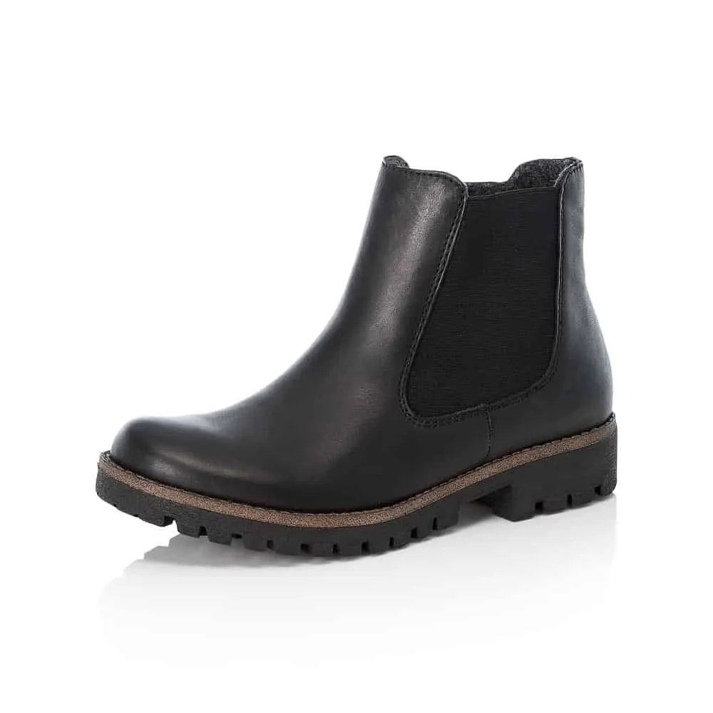 Rieker Shoes 78570-00 Chelsea Zip Noir
