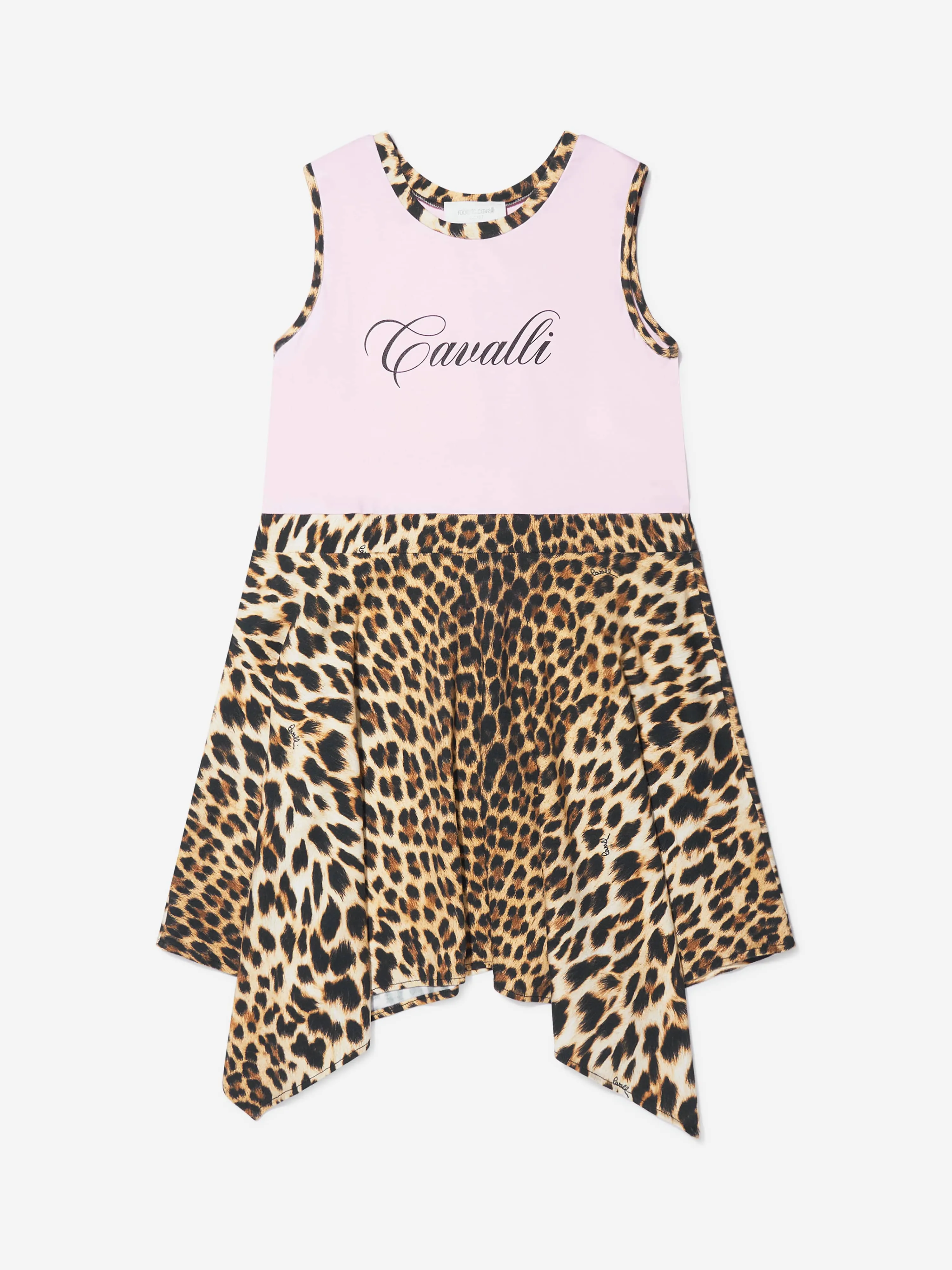 Robe en jersey de coton Roberto Cavalli pour filles en rose