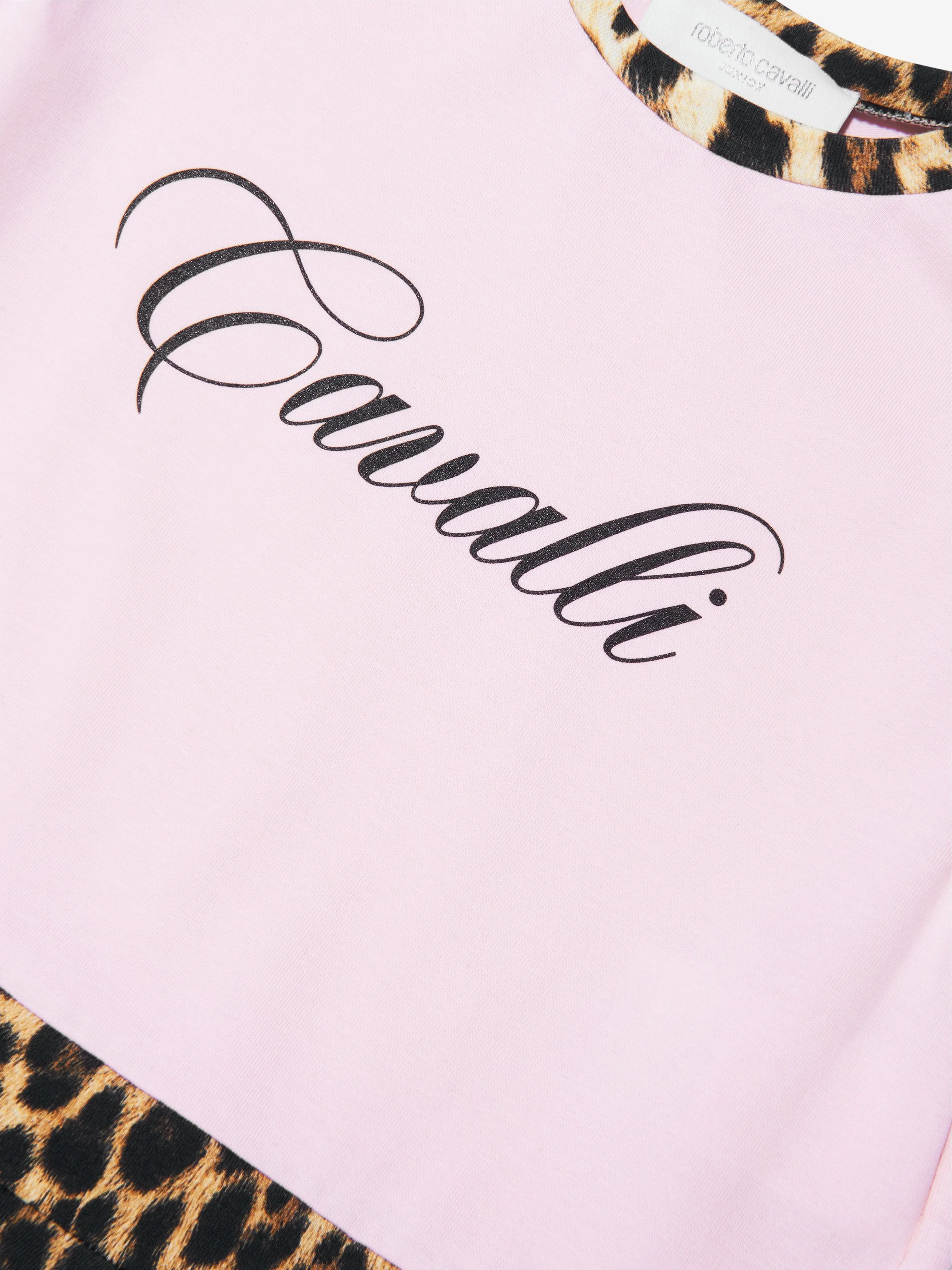 Robe en jersey de coton Roberto Cavalli pour filles en rose