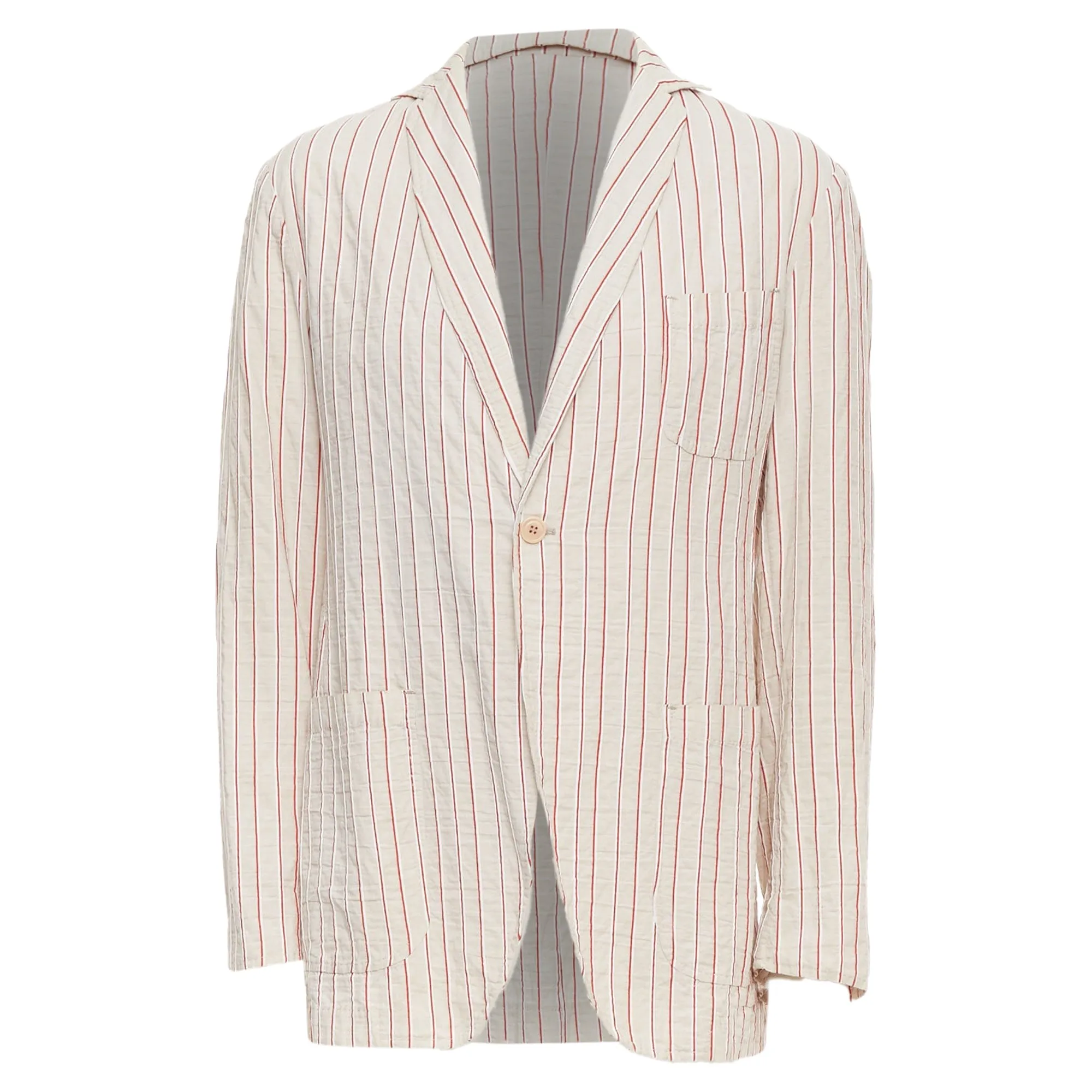 Veste slim en coton rayé avec appliques Romeo Gigli