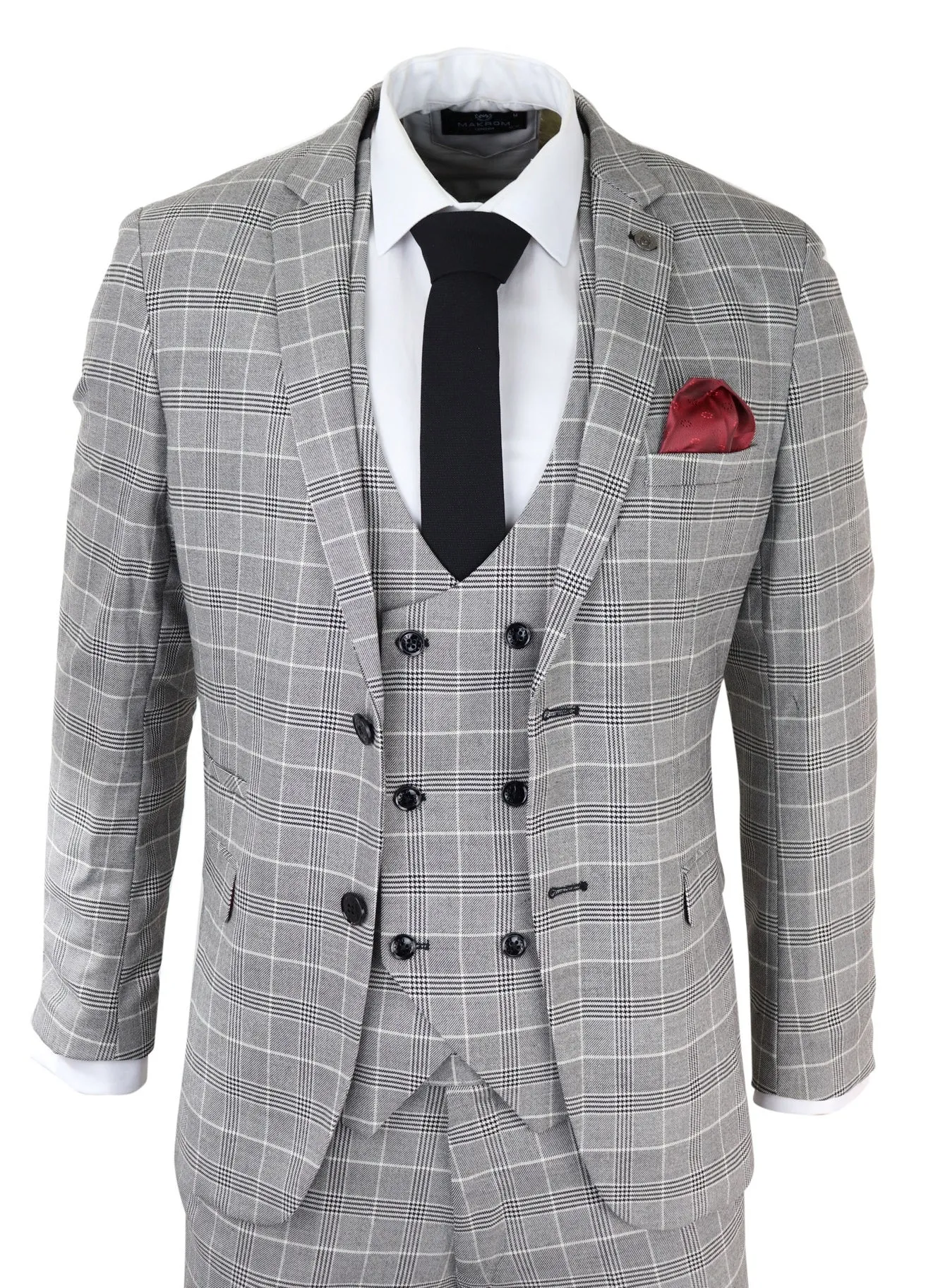 Costume de mariage Prince de Galles à carreaux gris Ross