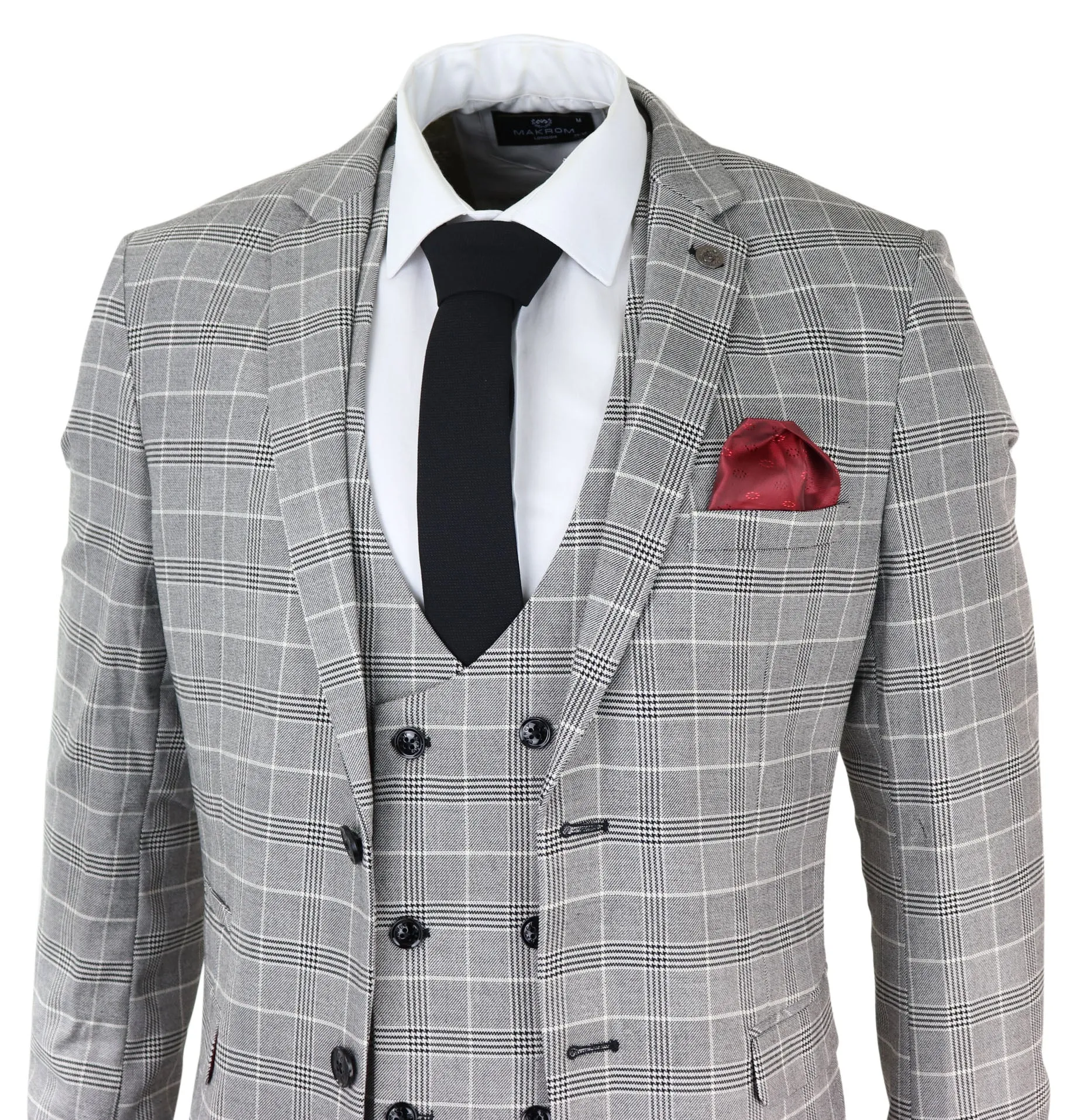 Costume de mariage Prince de Galles à carreaux gris Ross