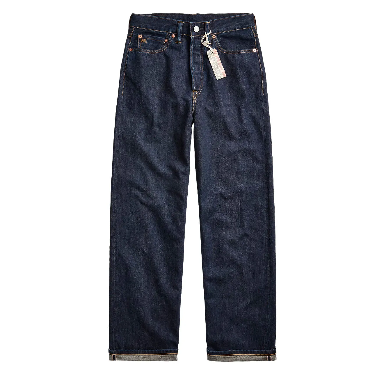 RRL Par Ralph Lauren Chemise de Sport à Manches Longues Butte Rinçage Indigo