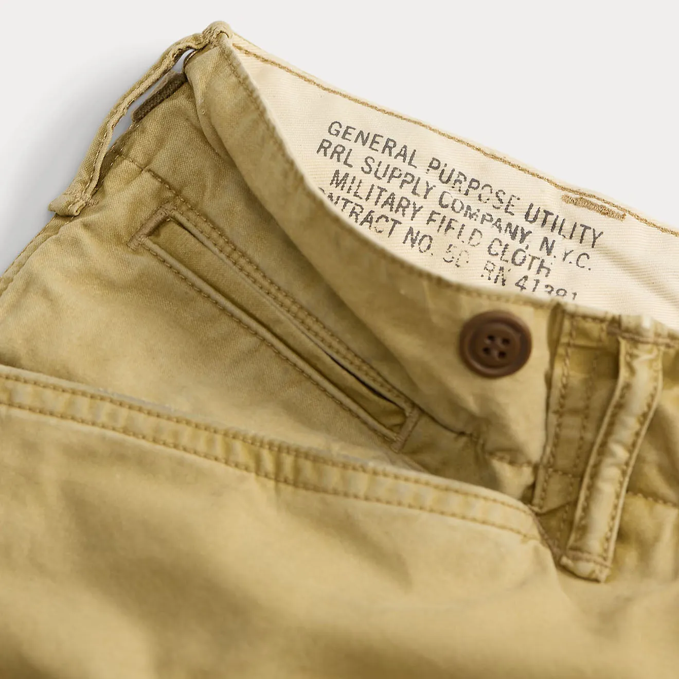 RRL By Ralph Lauren Pantalon cargo en popeline Ranger Vert kaki délavé