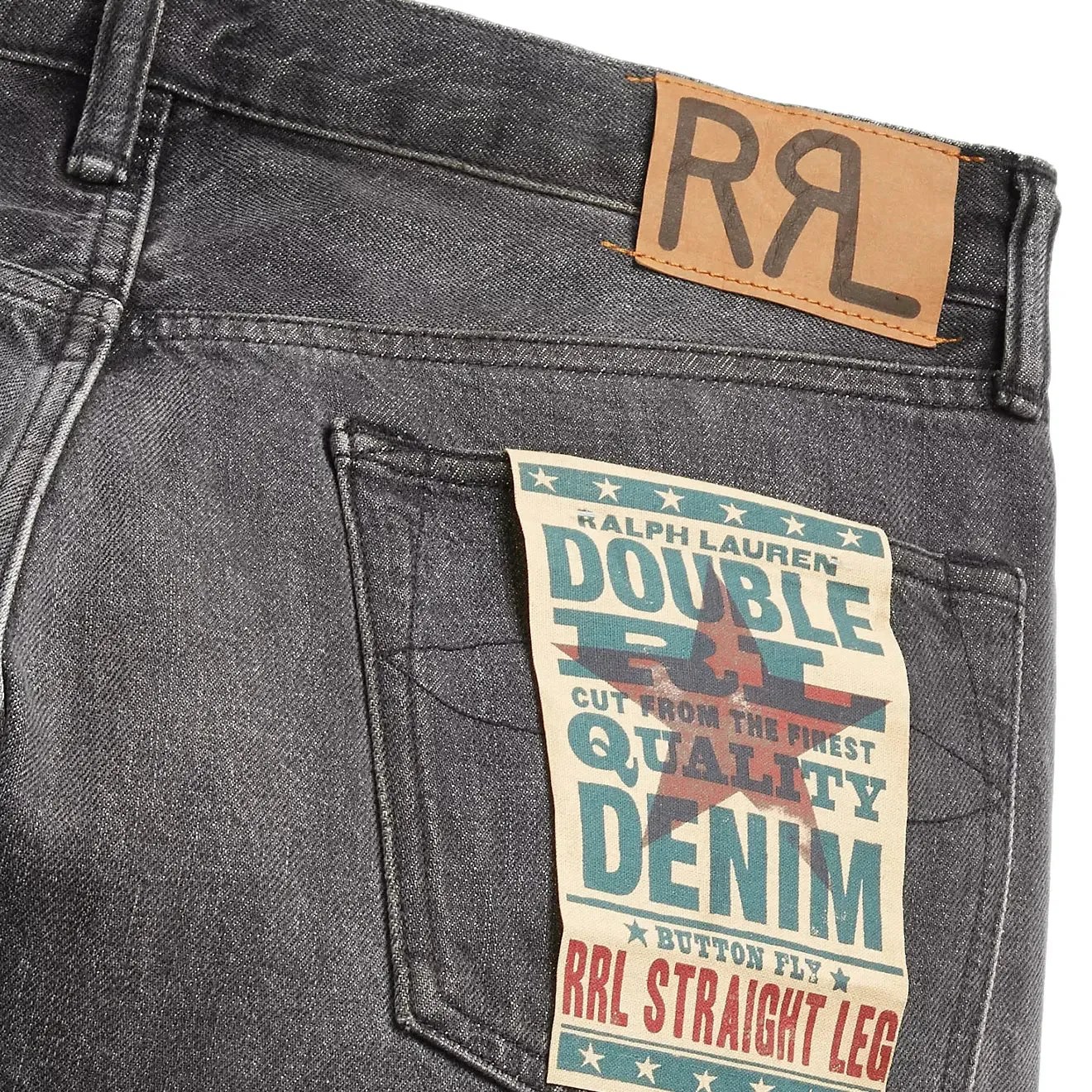 RRL par Ralph Lauren Jean coupe droite lavage noir poussiéreux