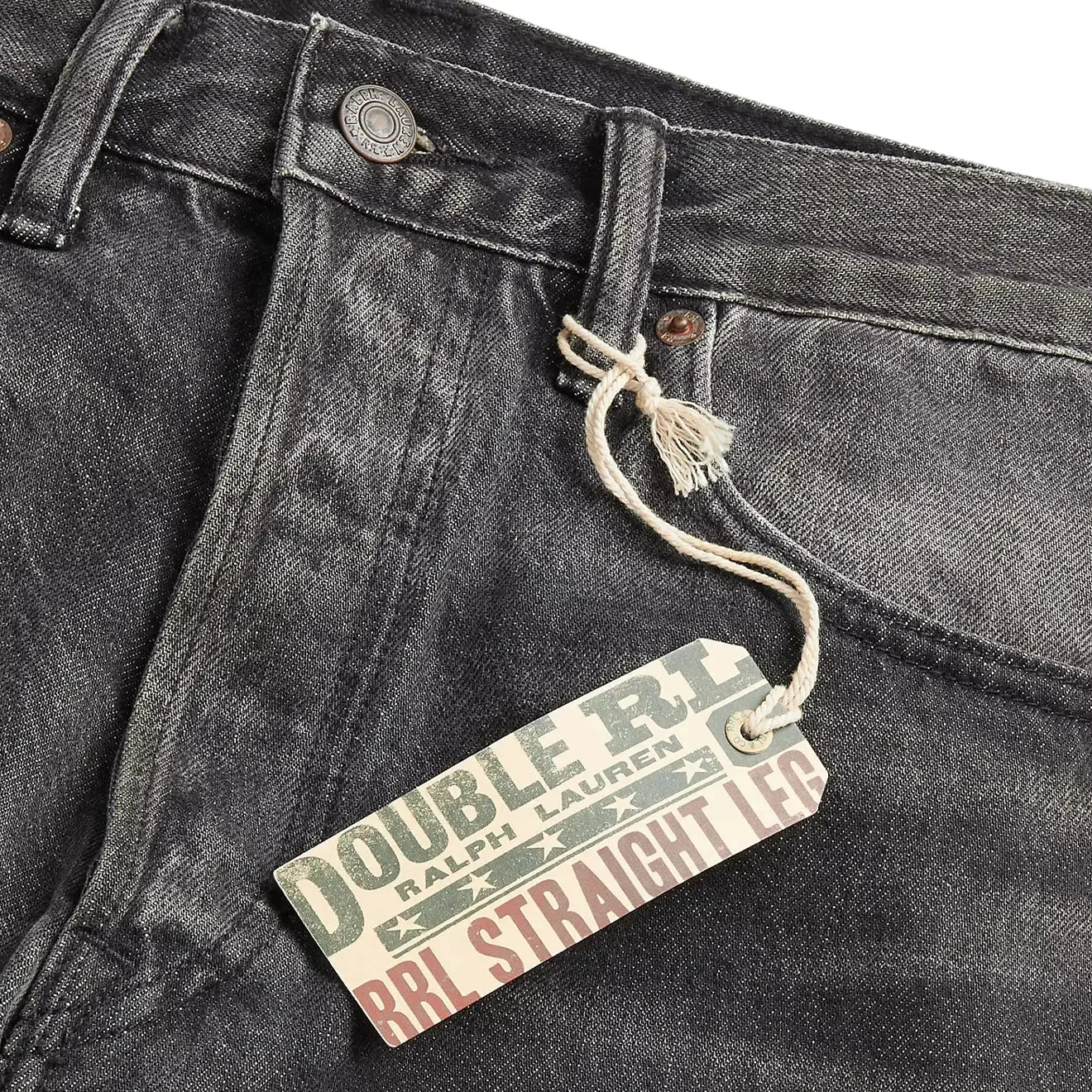 RRL par Ralph Lauren Jean coupe droite lavage noir poussiéreux