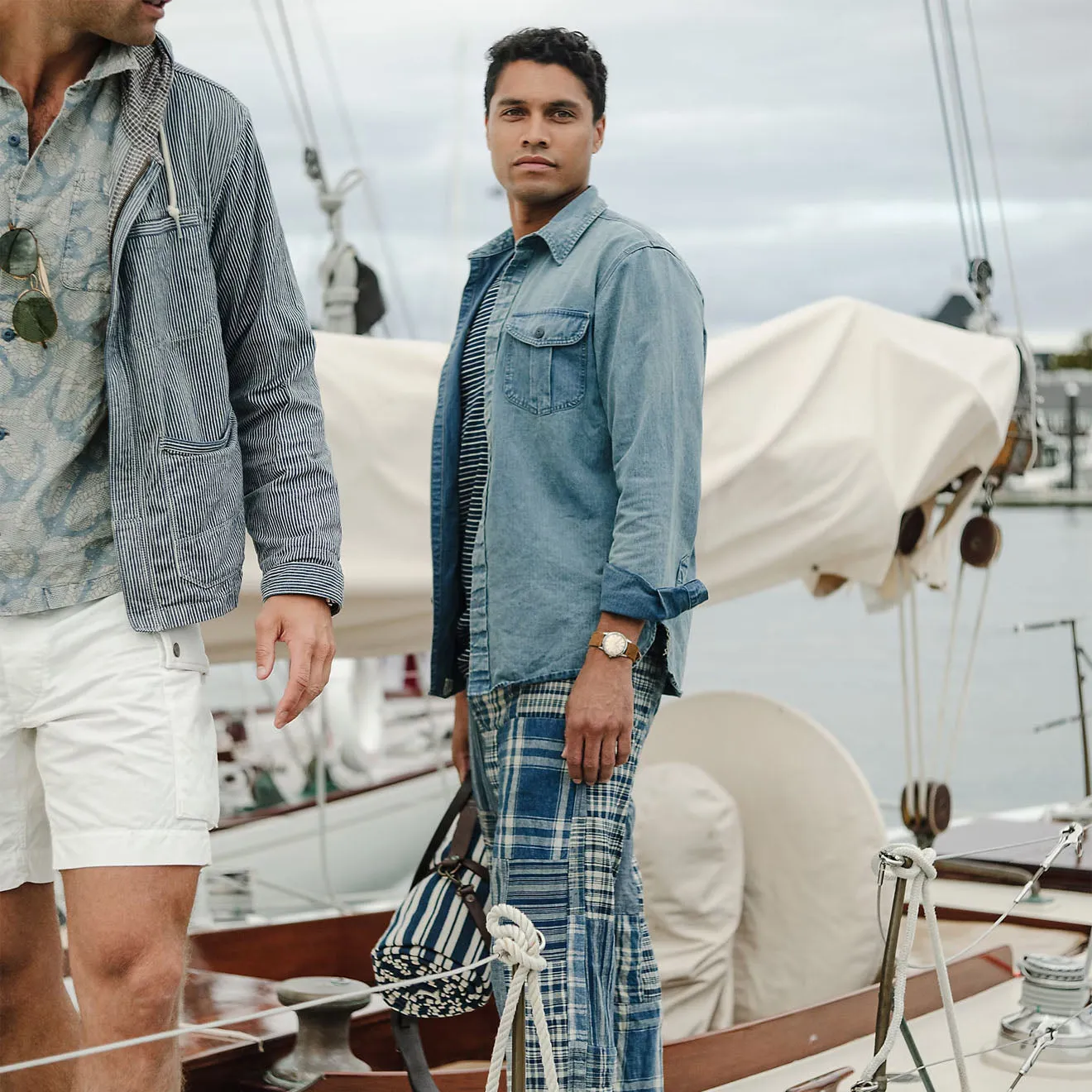 RRL par Ralph Lauren Stratford à pinces Indigo / Crème Multi