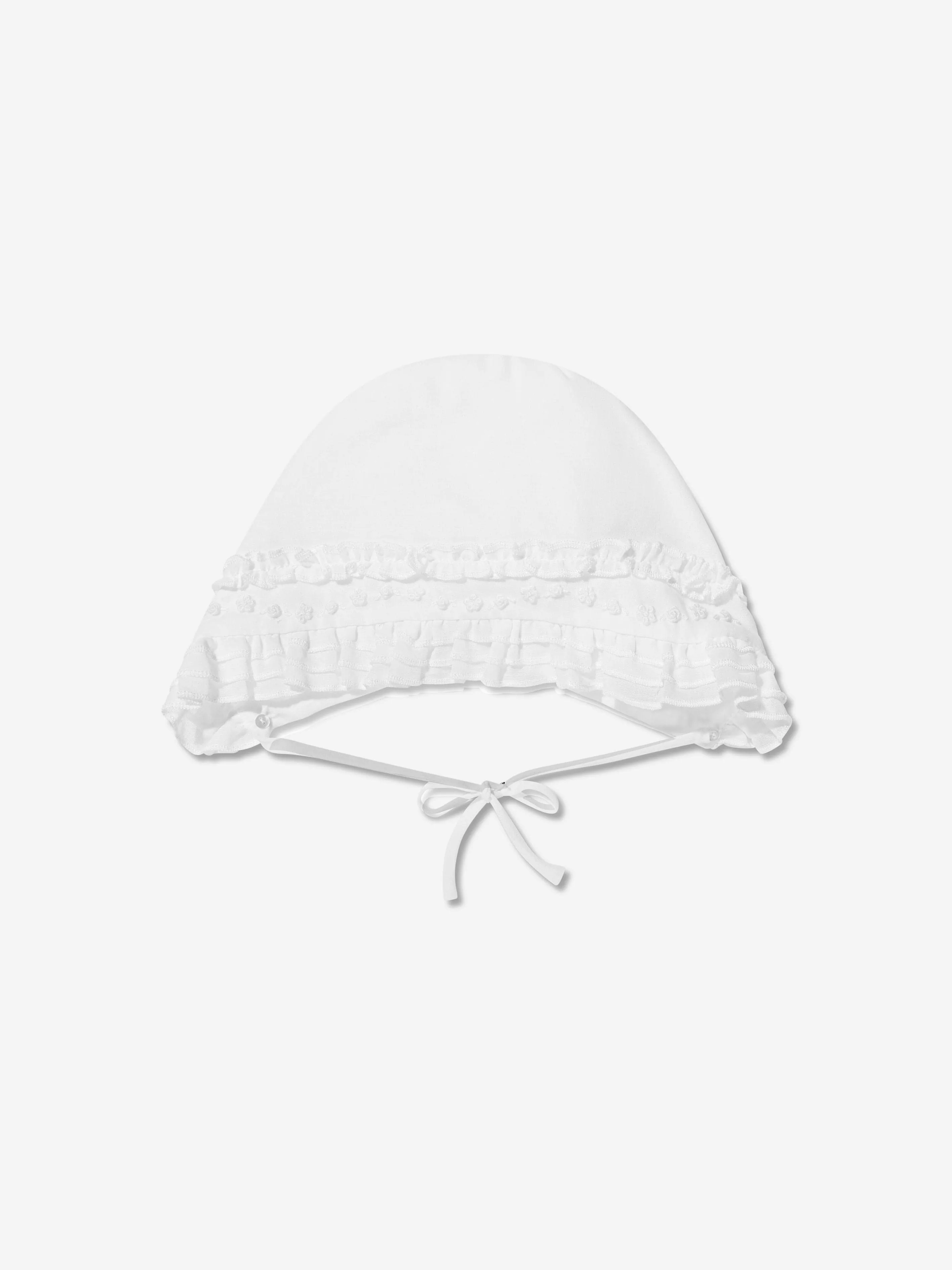 Robe et bonnet pour bébé fille Sarah Louise en ivoire